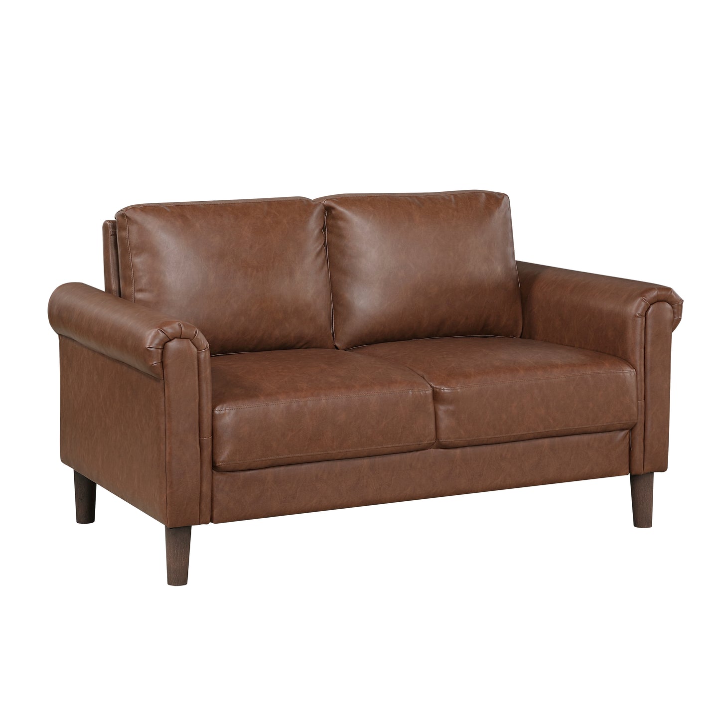 Classic Faux Leather Loveseat