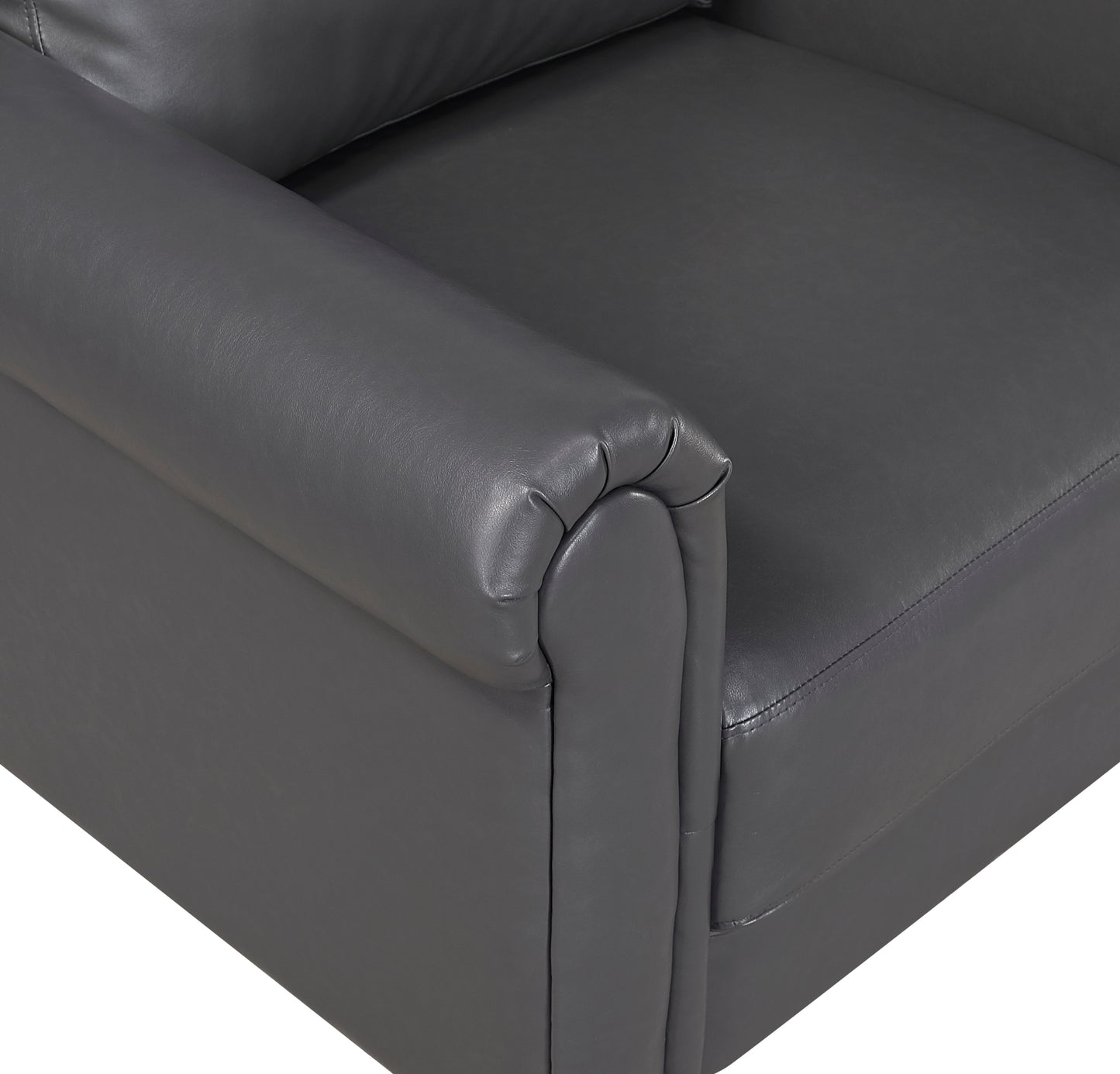 Classic Faux Leather Loveseat