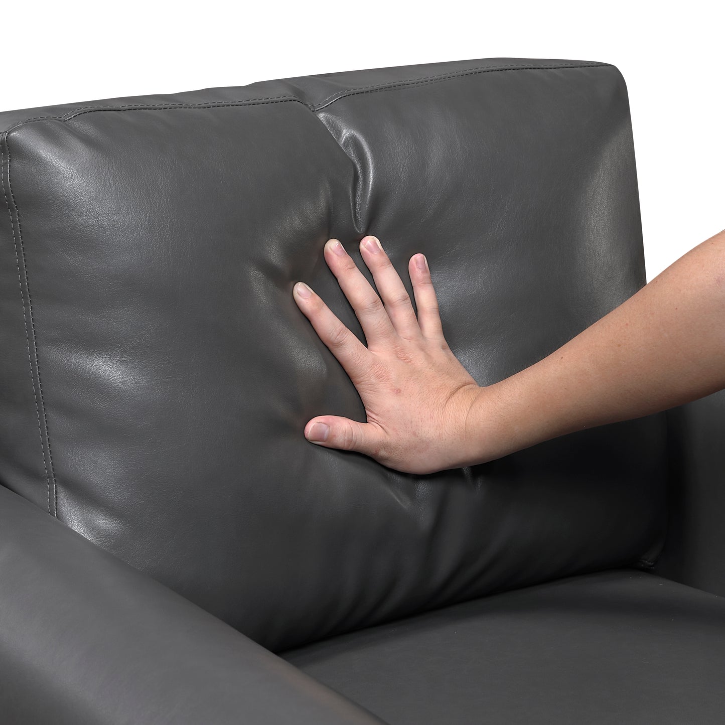 Classic Faux Leather Loveseat