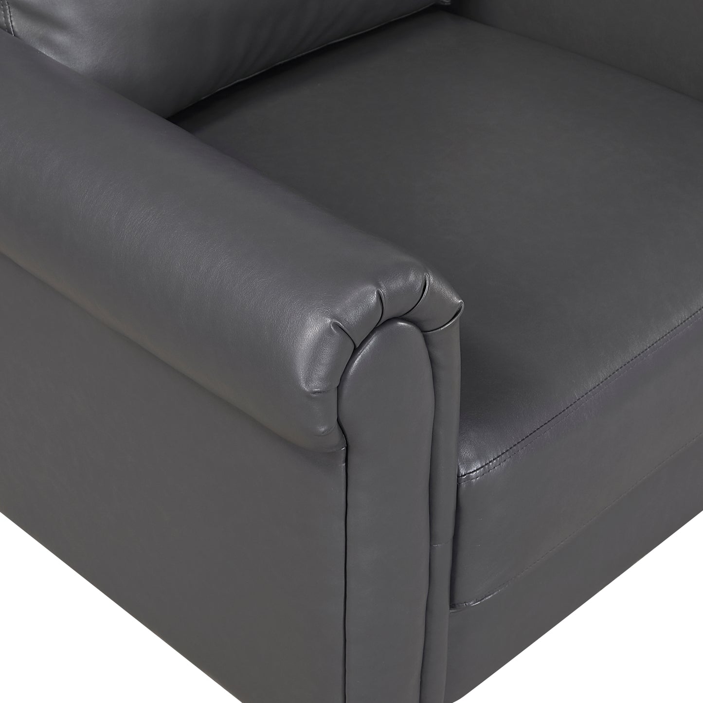 Classic Faux Leather Sofa
