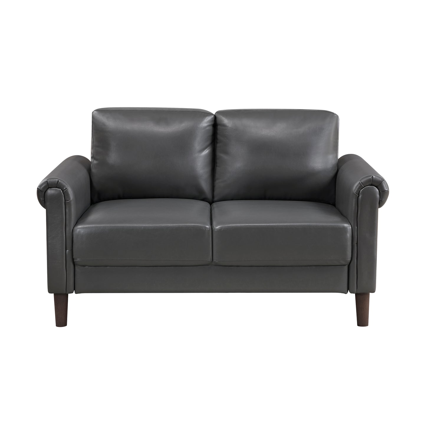 Classic Faux Leather Loveseat