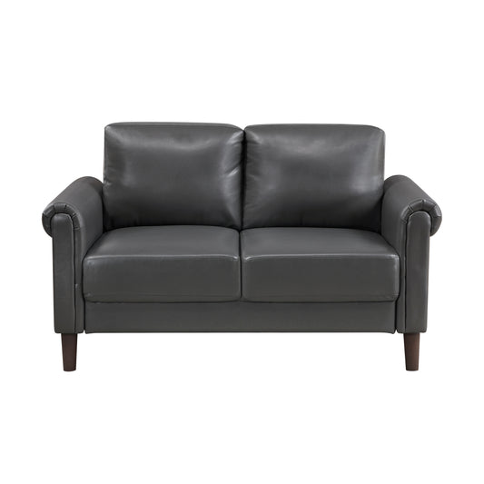 Classic Faux Leather Loveseat