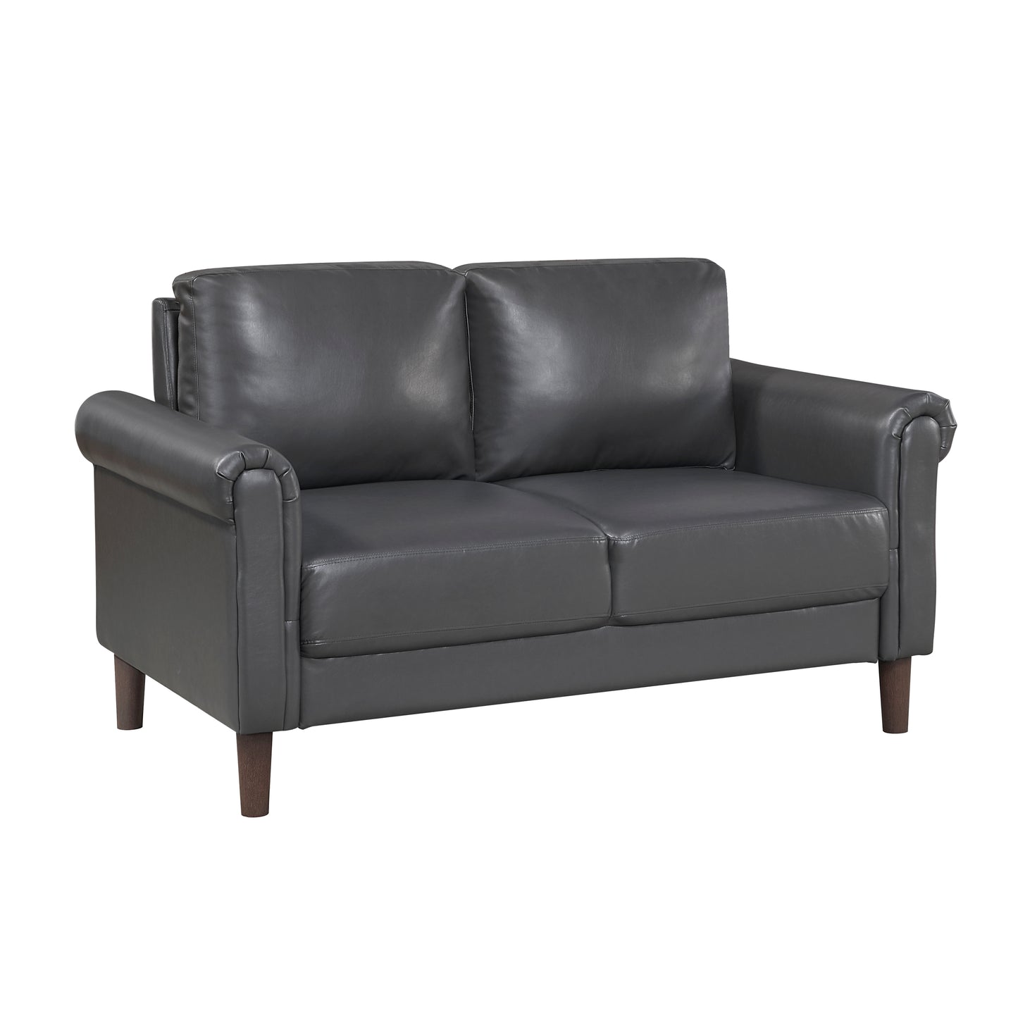 Classic Faux Leather Loveseat