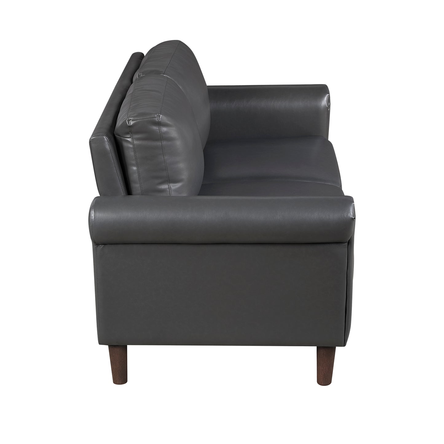 Classic Faux Leather Loveseat