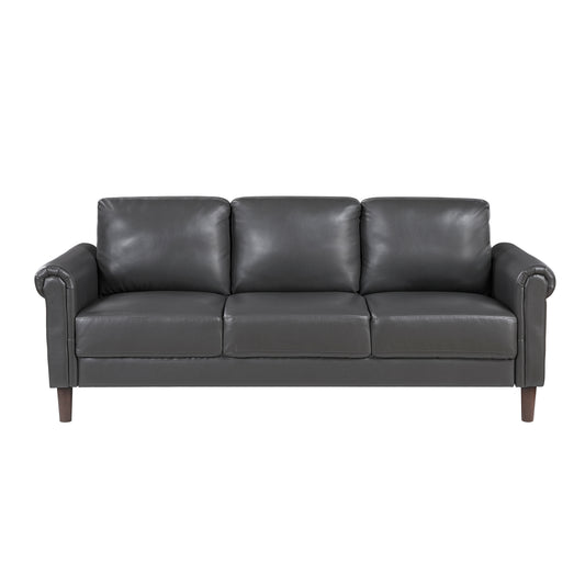 Classic Faux Leather Sofa
