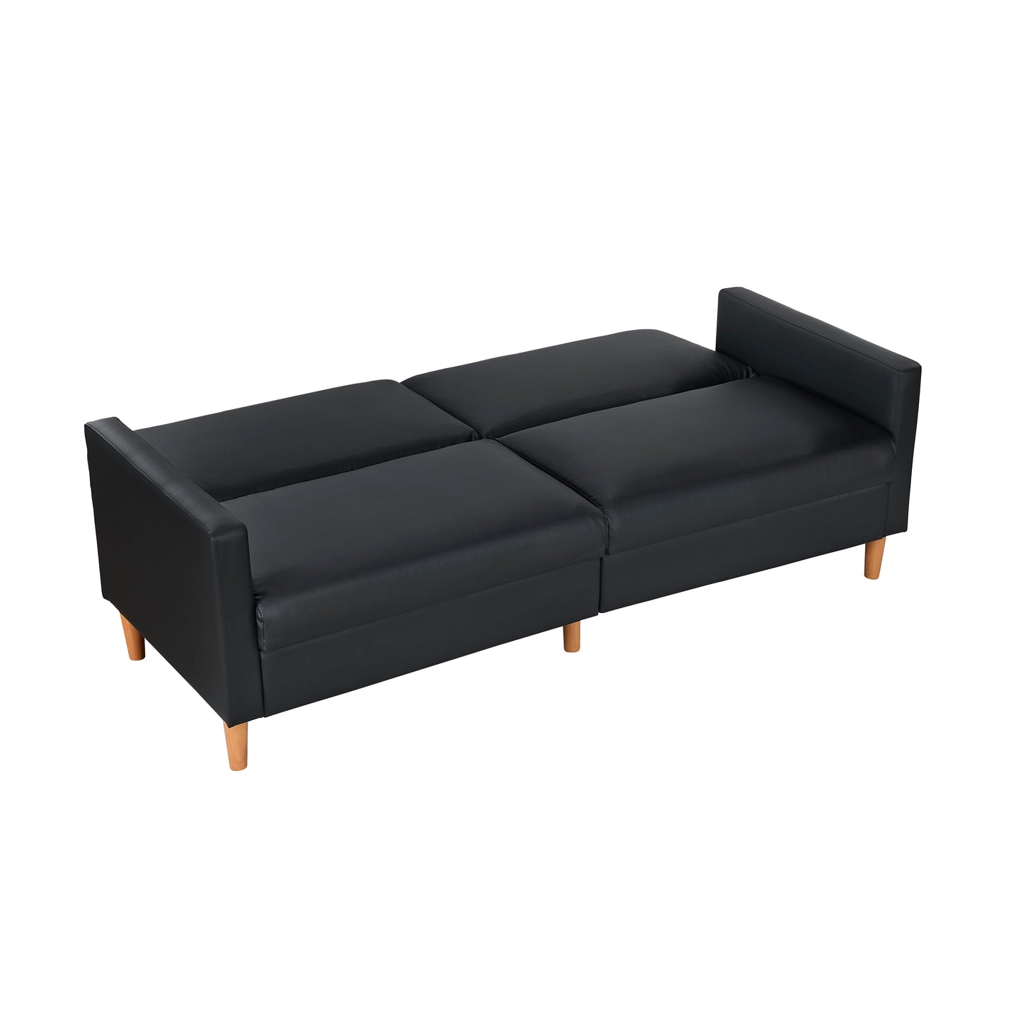 Faux Leather Convertible Futon Sofa Bed