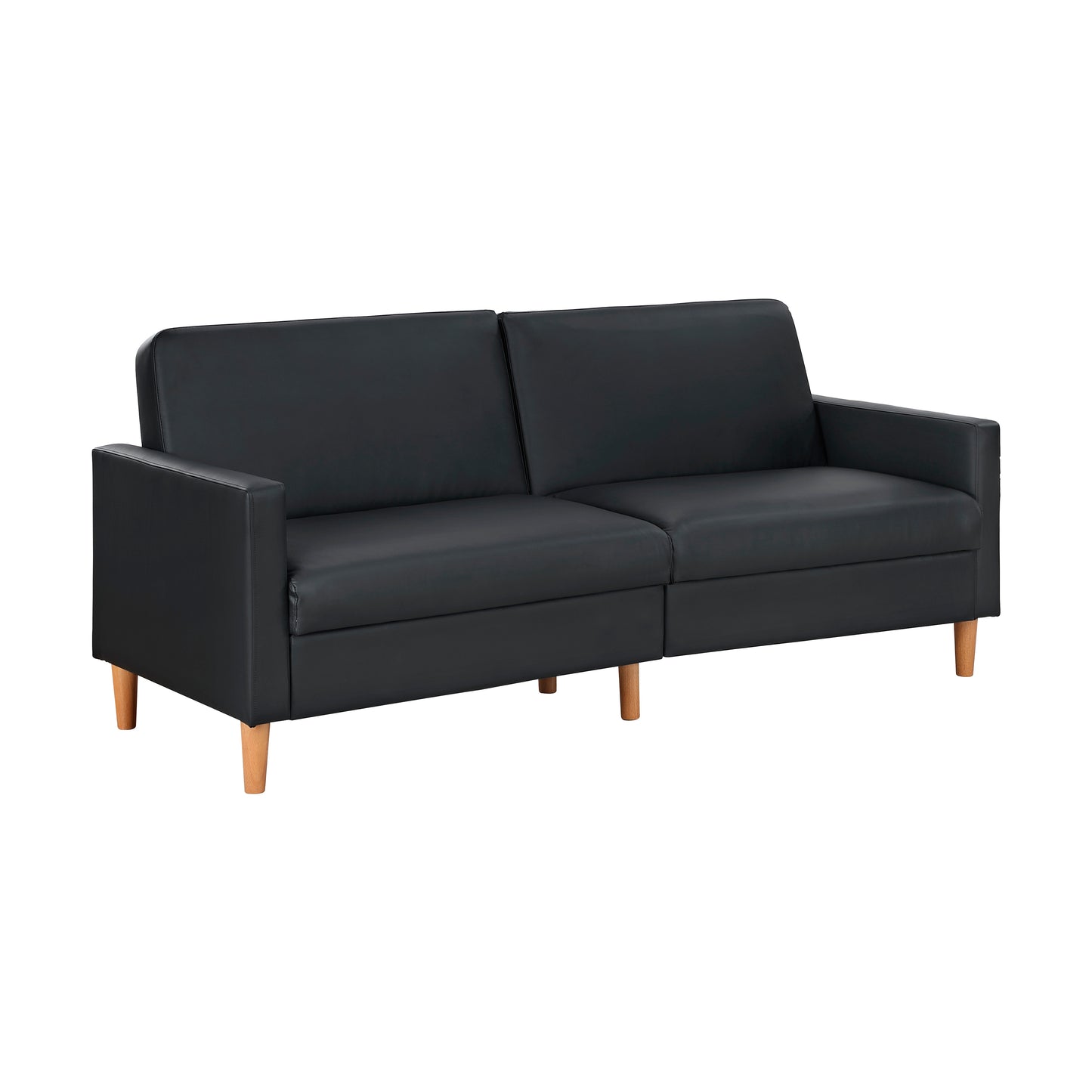 Faux Leather Convertible Futon Sofa Bed