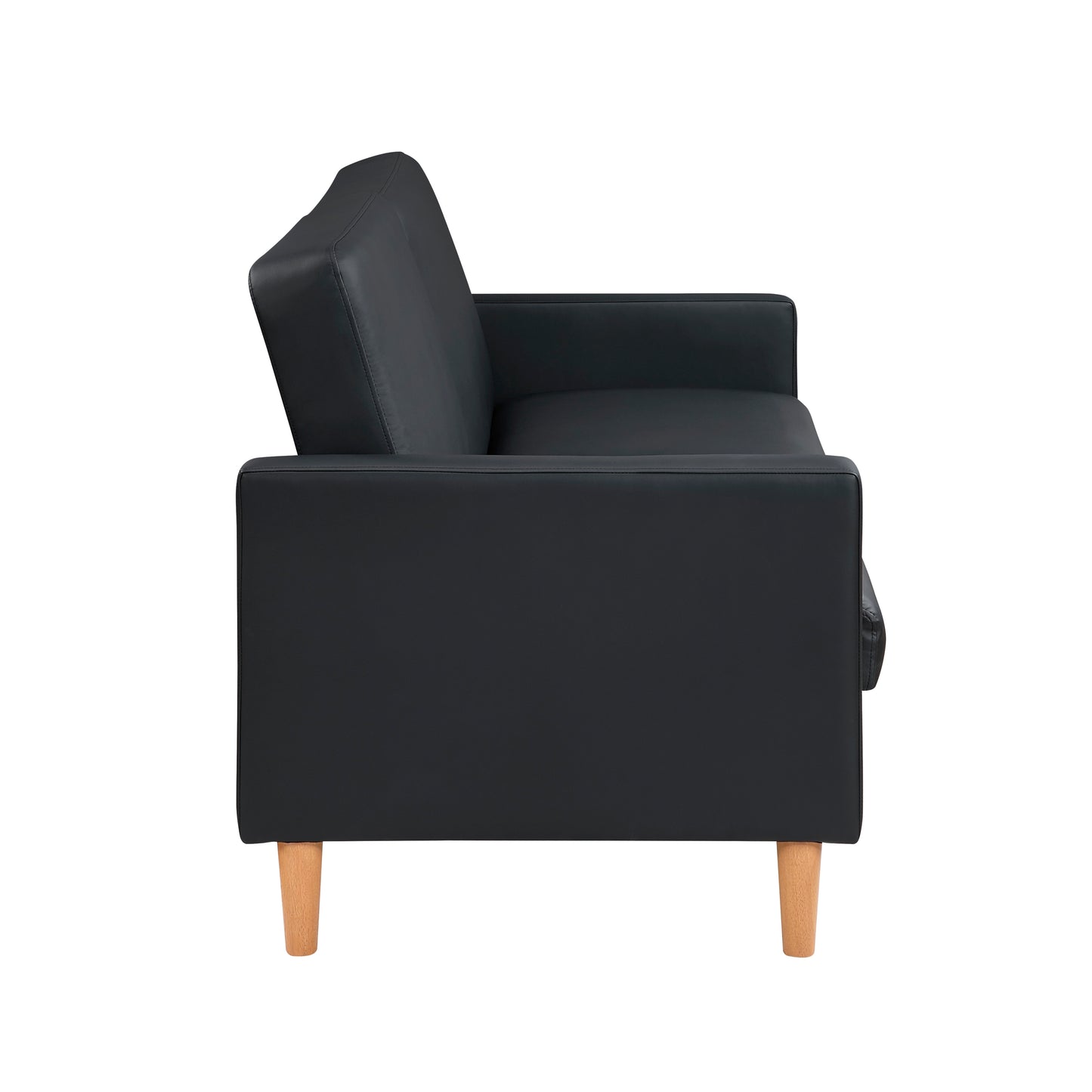 Faux Leather Convertible Futon Sofa Bed