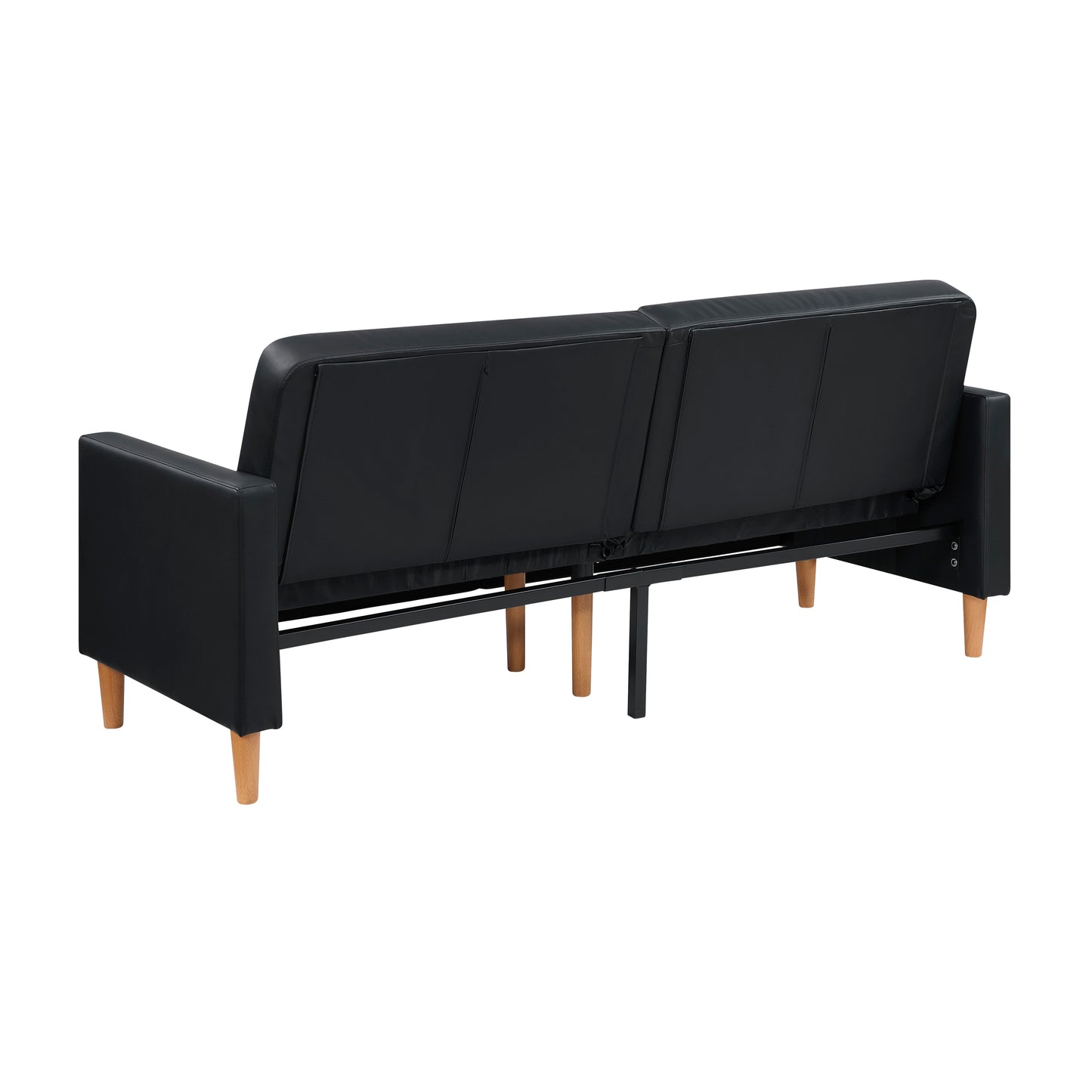 Faux Leather Convertible Futon Sofa Bed