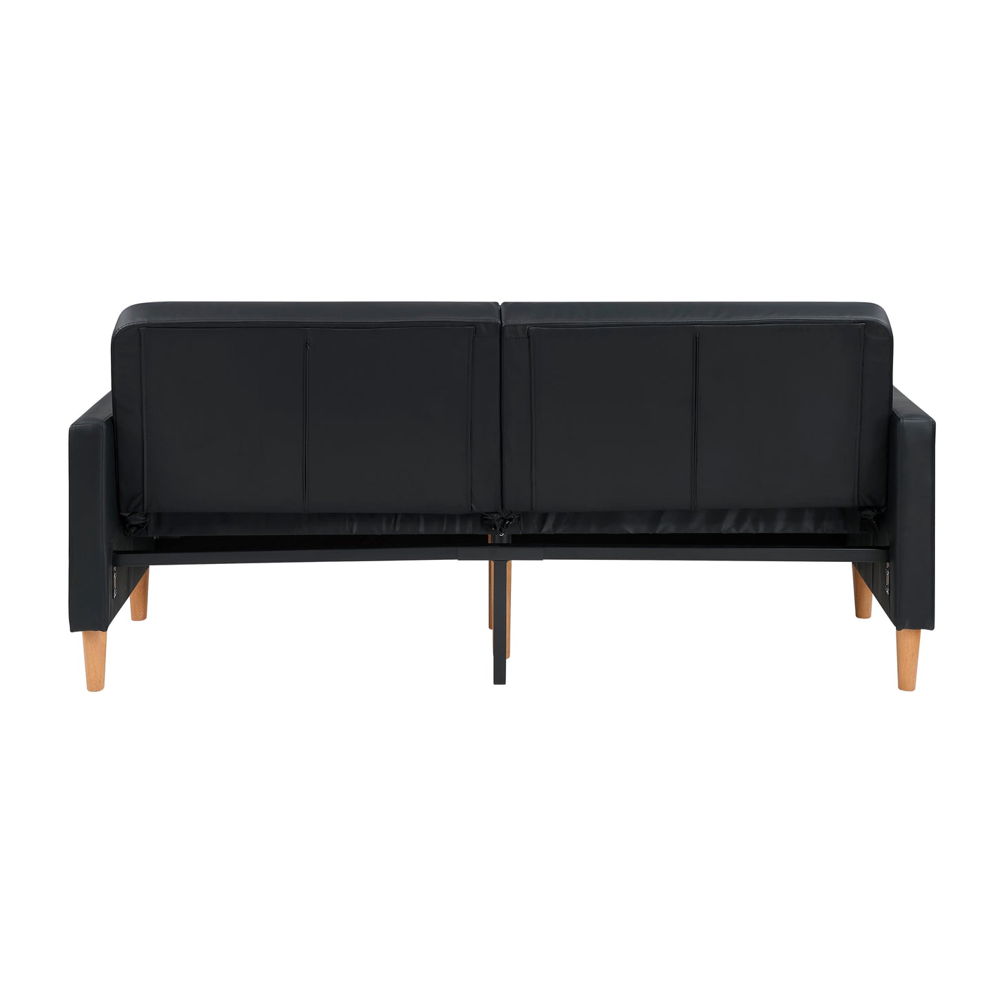 Faux Leather Convertible Futon Sofa Bed