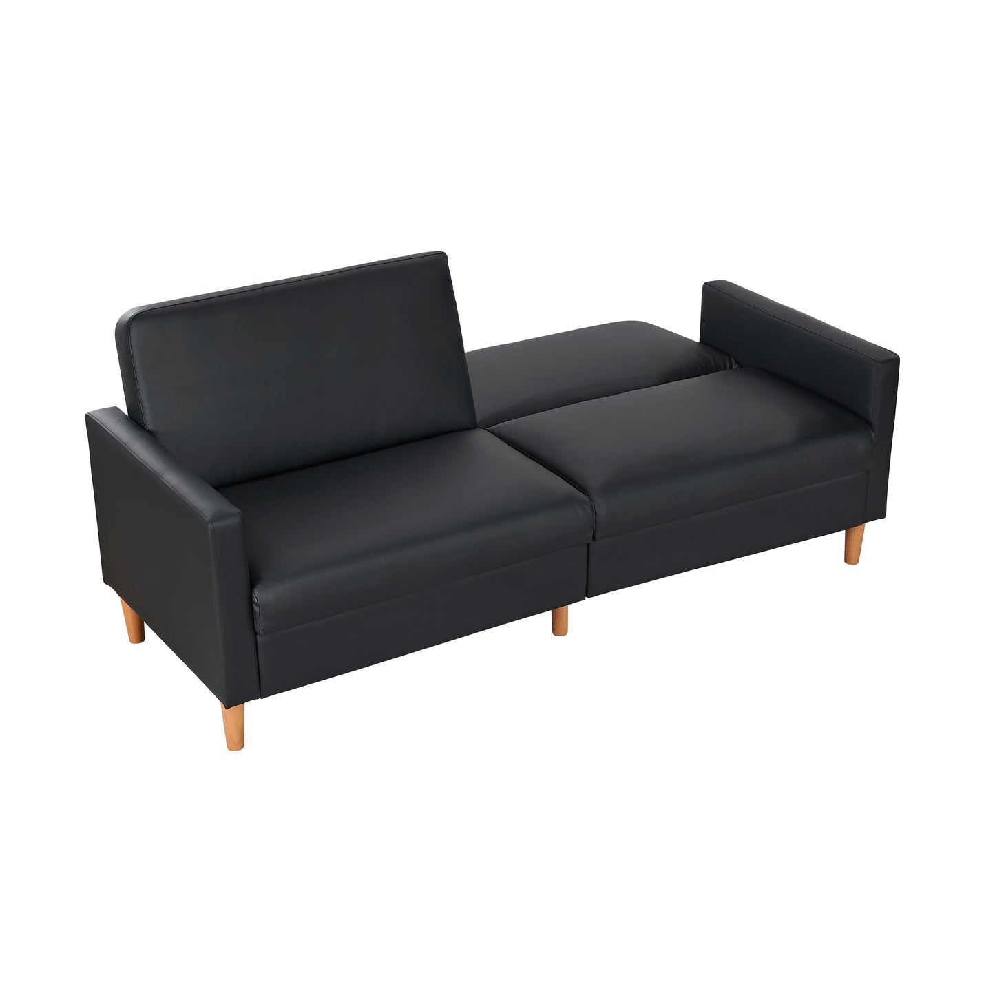Faux Leather Convertible Futon Sofa Bed