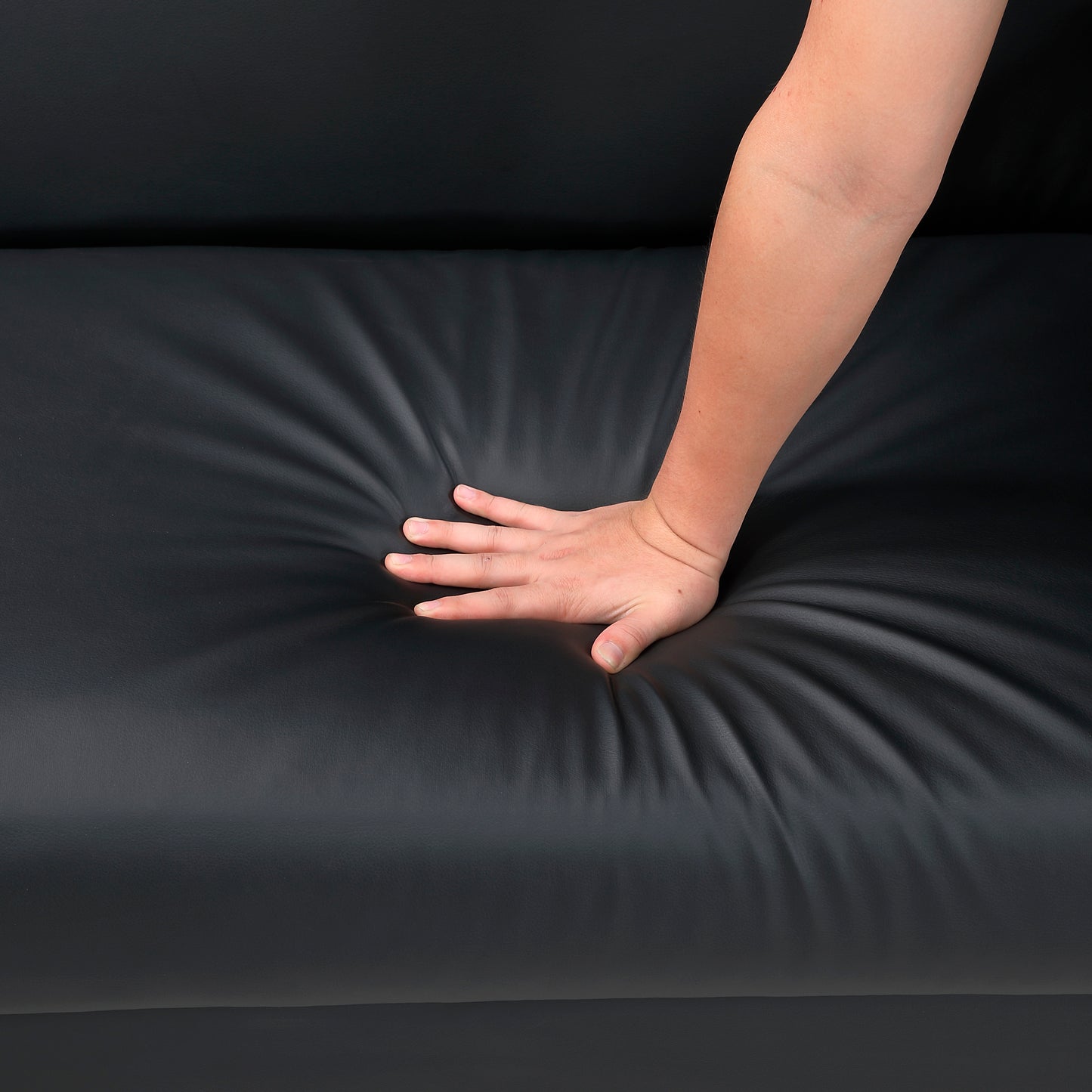 Faux Leather Convertible Futon Sofa Bed