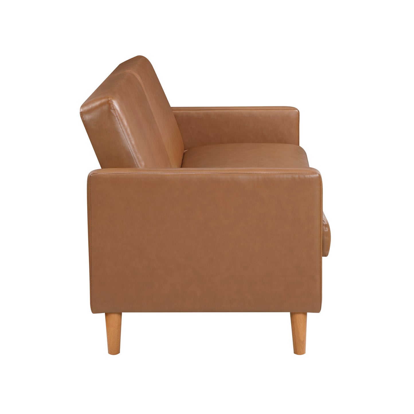 Faux Leather Convertible Futon Sofa Bed