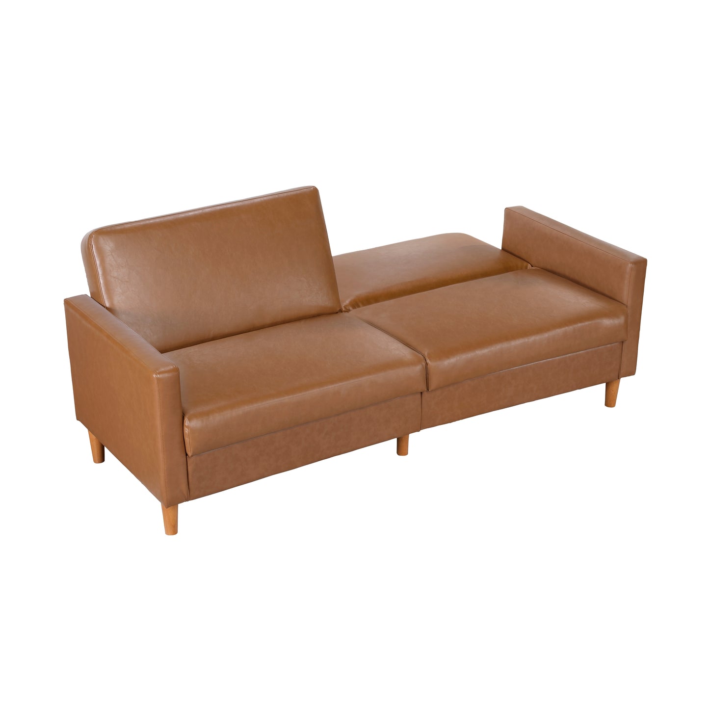 Faux Leather Convertible Futon Sofa Bed