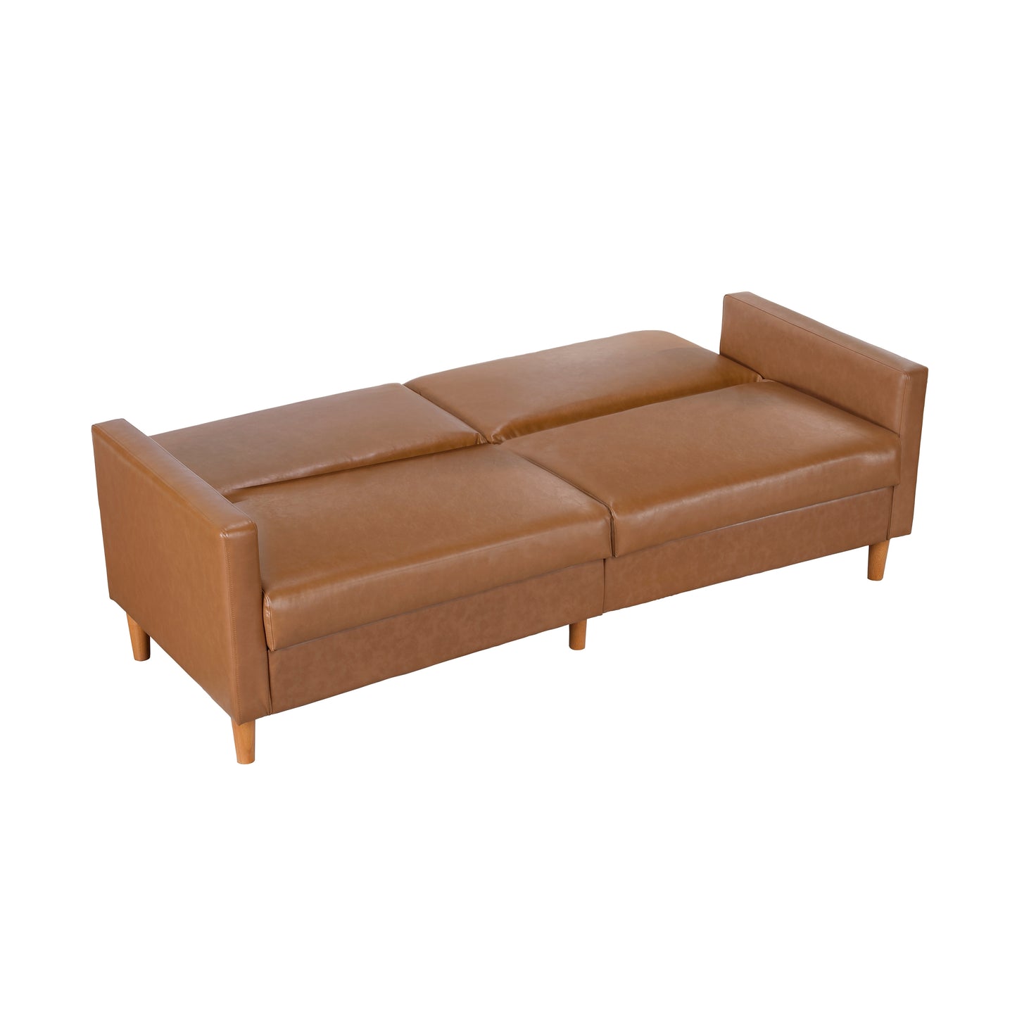 Faux Leather Convertible Futon Sofa Bed