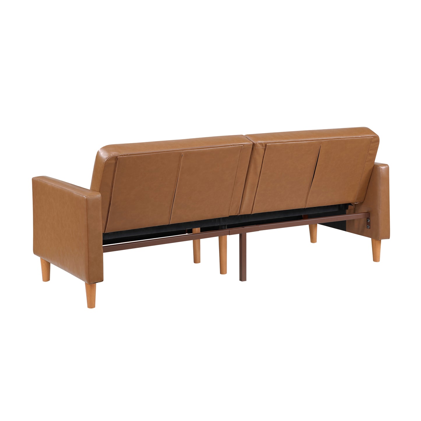 Faux Leather Convertible Futon Sofa Bed