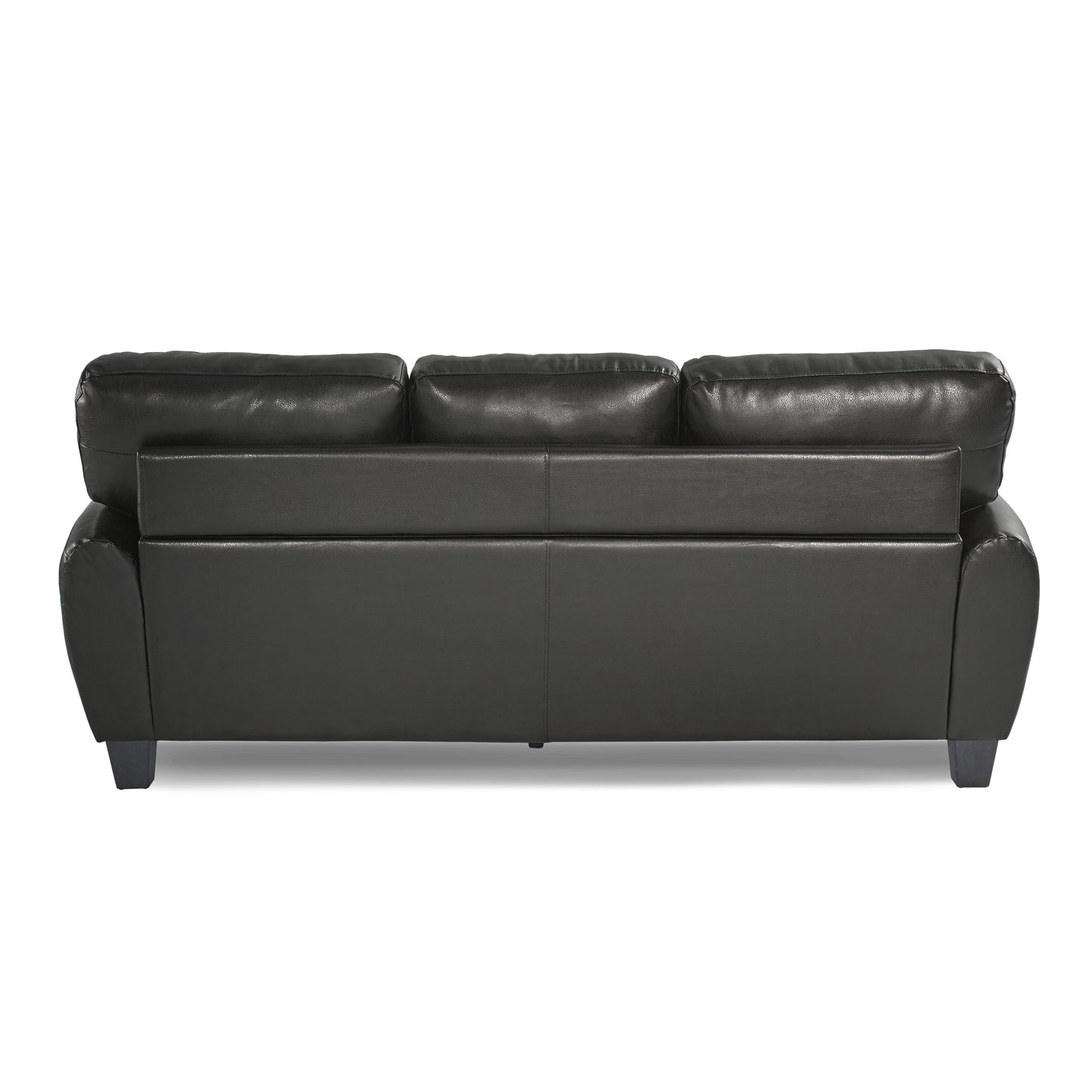 Faux Leather Sofa with Rolled Arms