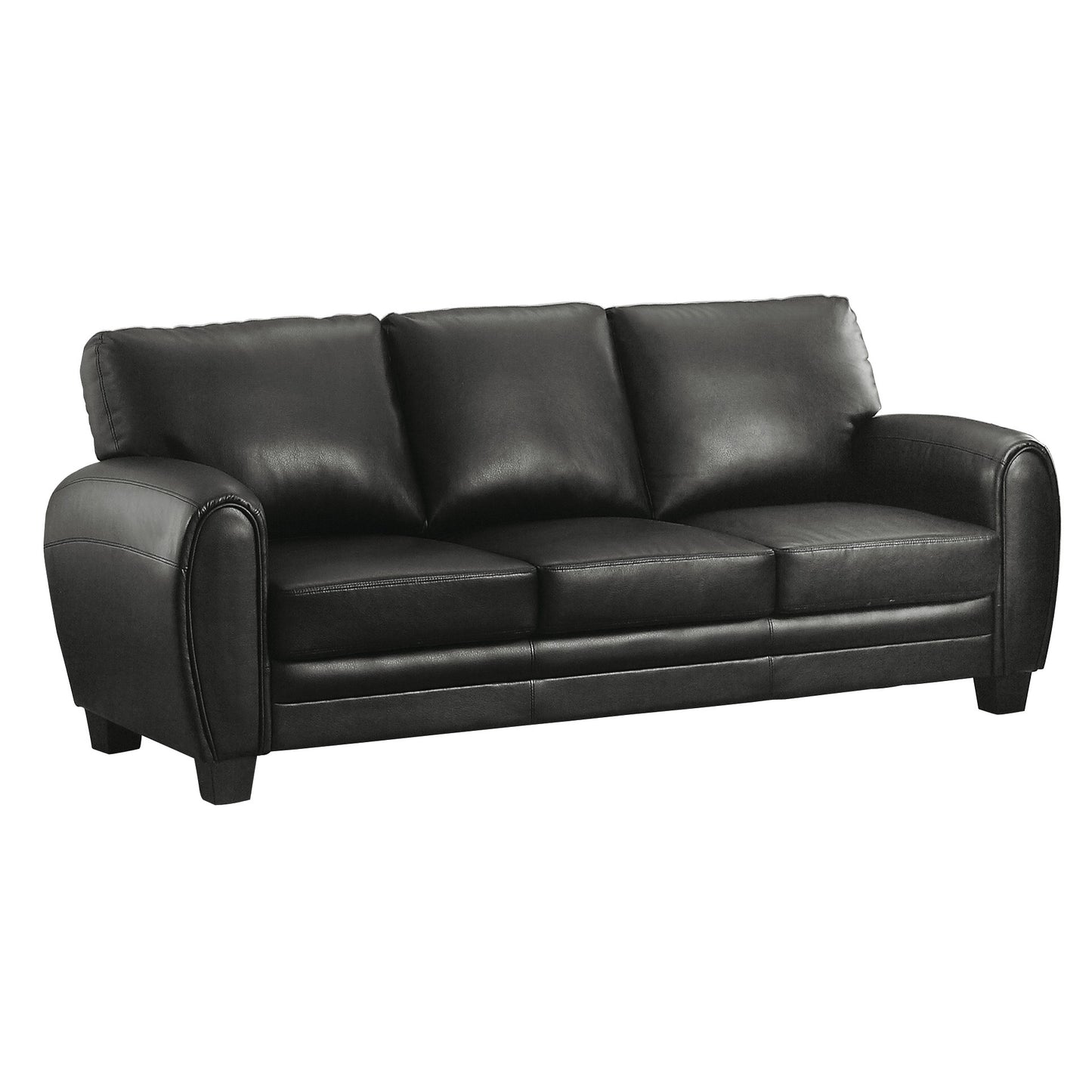 Faux Leather Sofa with Rolled Arms