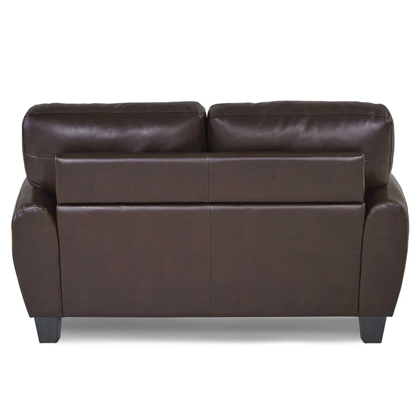 Faux Leather Loveseat with Rolled Arms