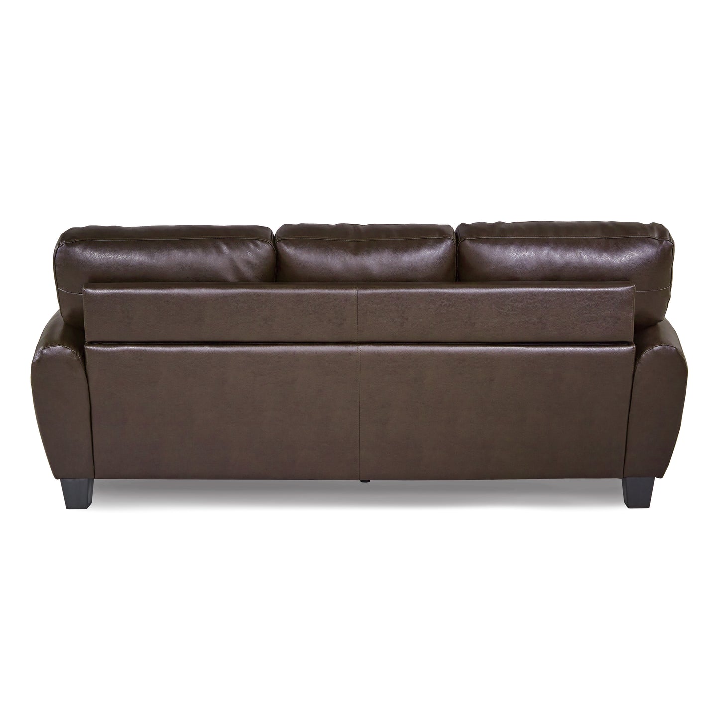 Faux Leather Sofa with Rolled Arms