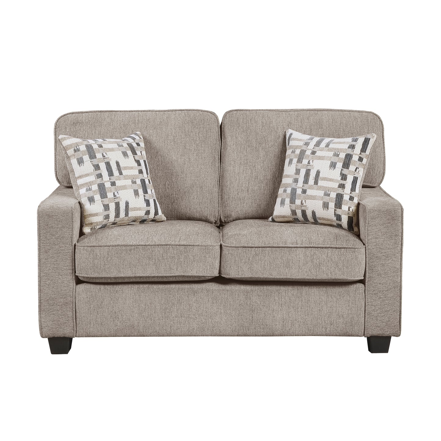 Taupe Chenille Loveseat with Reversible Cushions