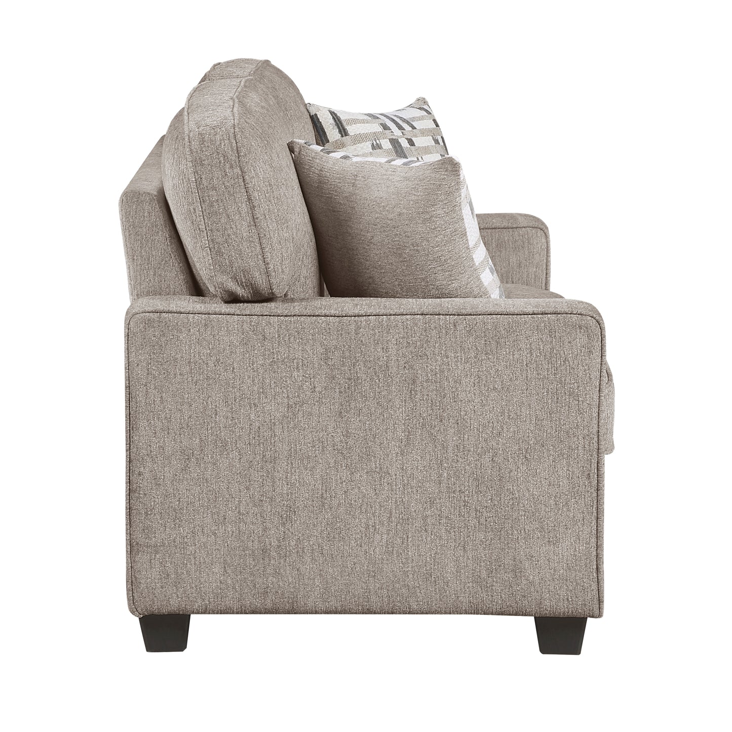 Taupe Chenille Loveseat with Reversible Cushions