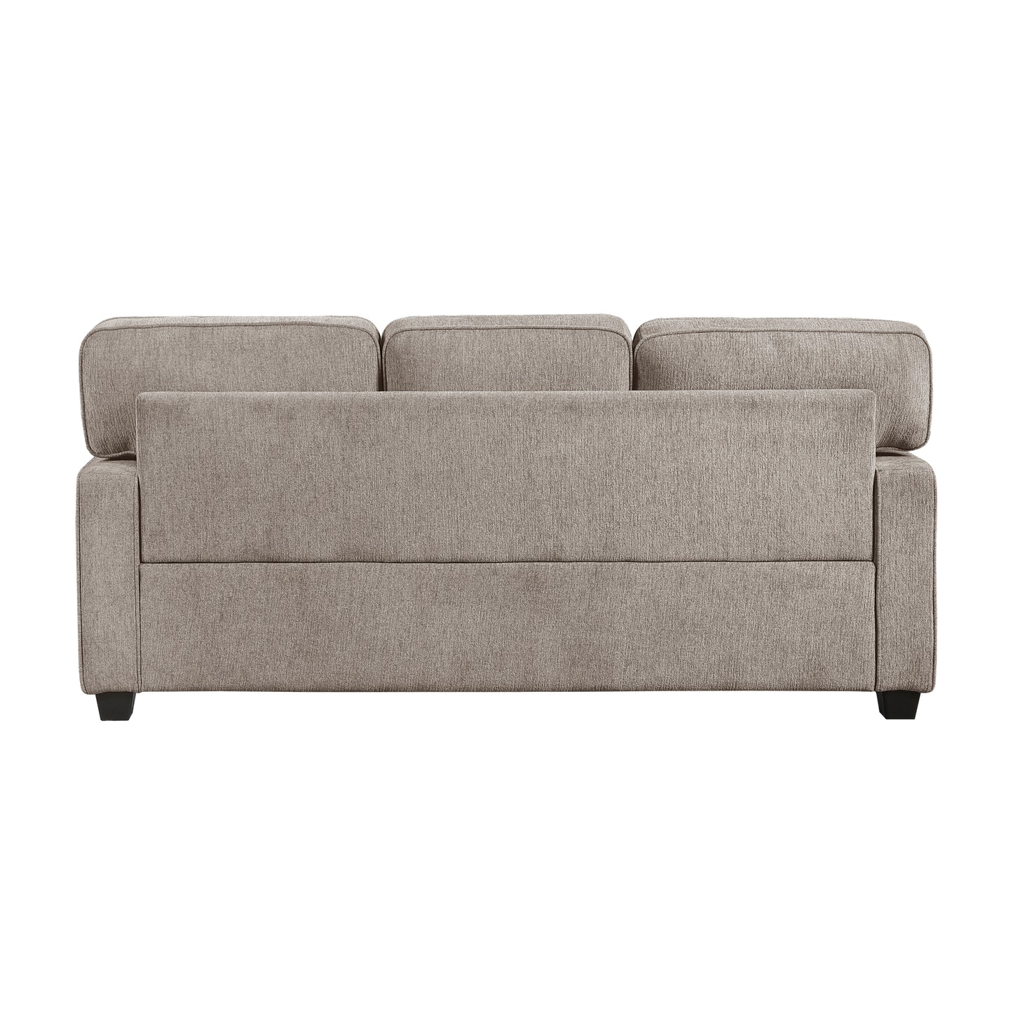 Taupe Chenille Sofa with Reversible Cushions