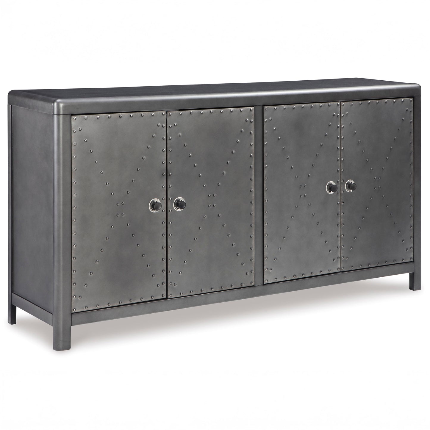 4-Door Industrial Gunmetal Accent Cabinet