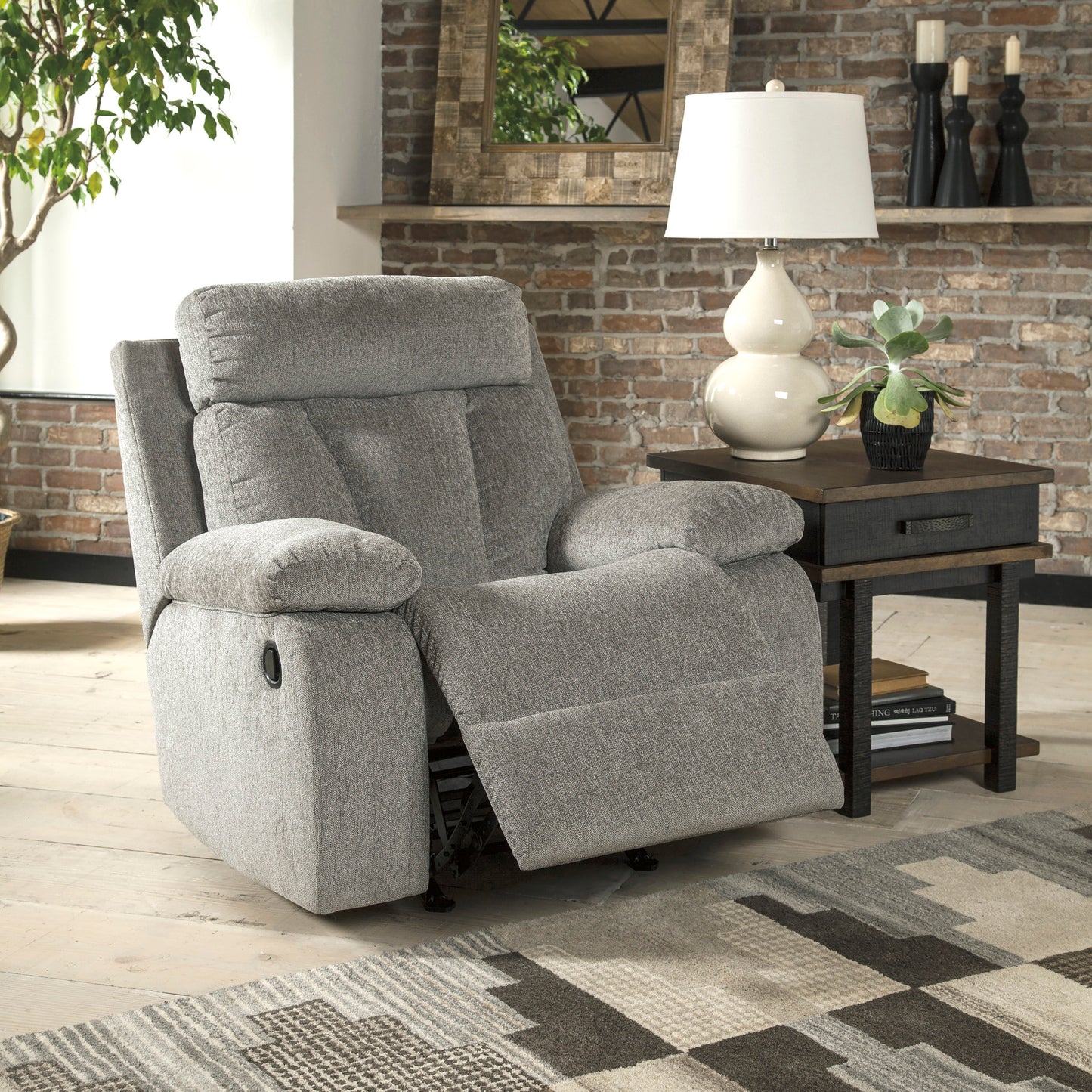 Grey Rocker Recliner Chair