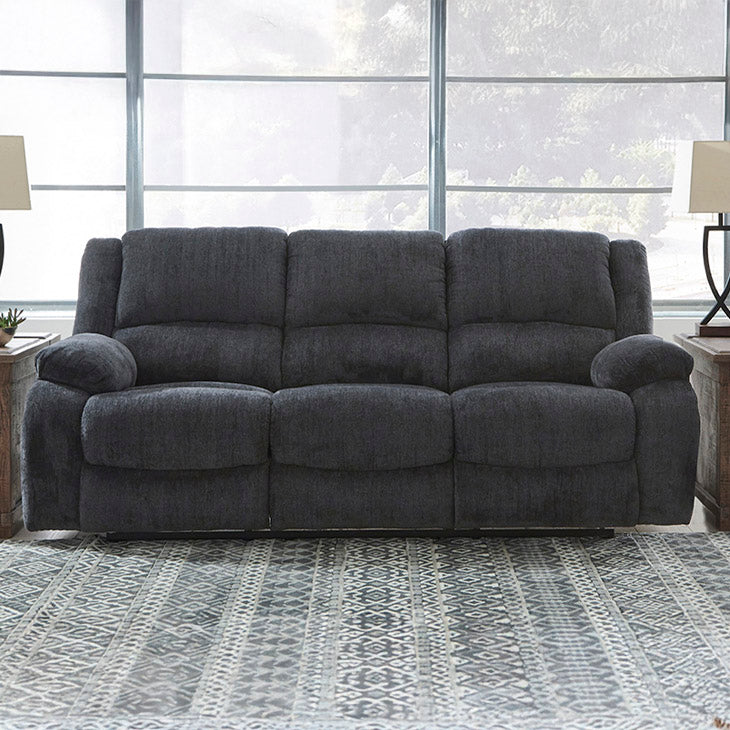 Casual Dark Grey Chenille Recliner Sofa
