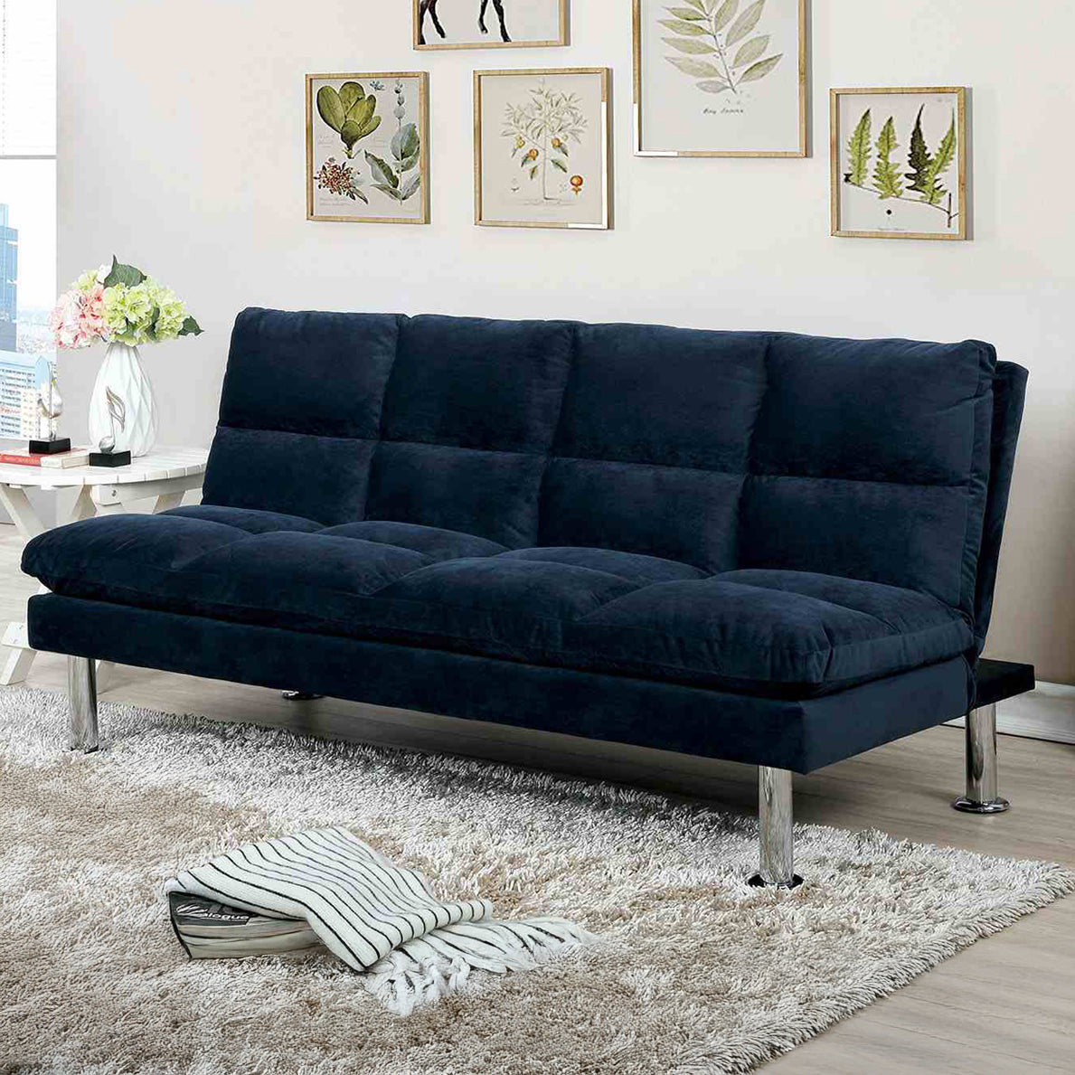 Convertible Microfiber Futon Sofa Bed