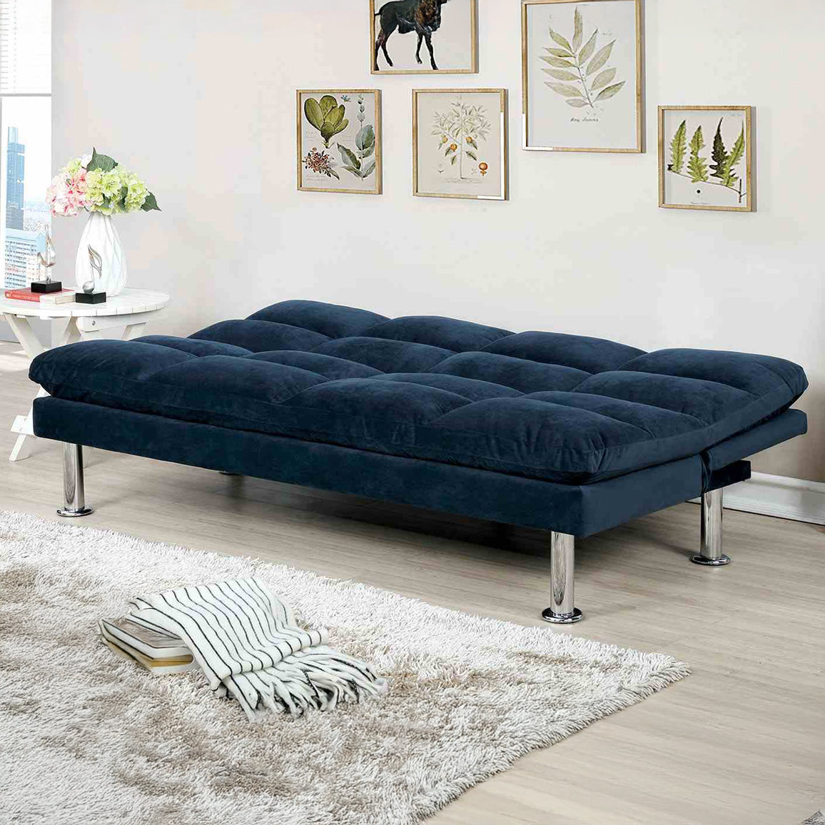 Convertible Microfiber Futon Sofa Bed