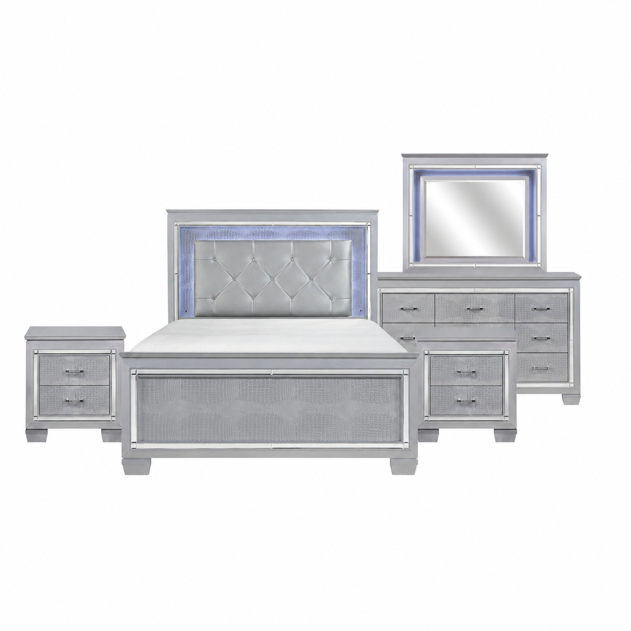 5 PC LED Glam Bedroom Set