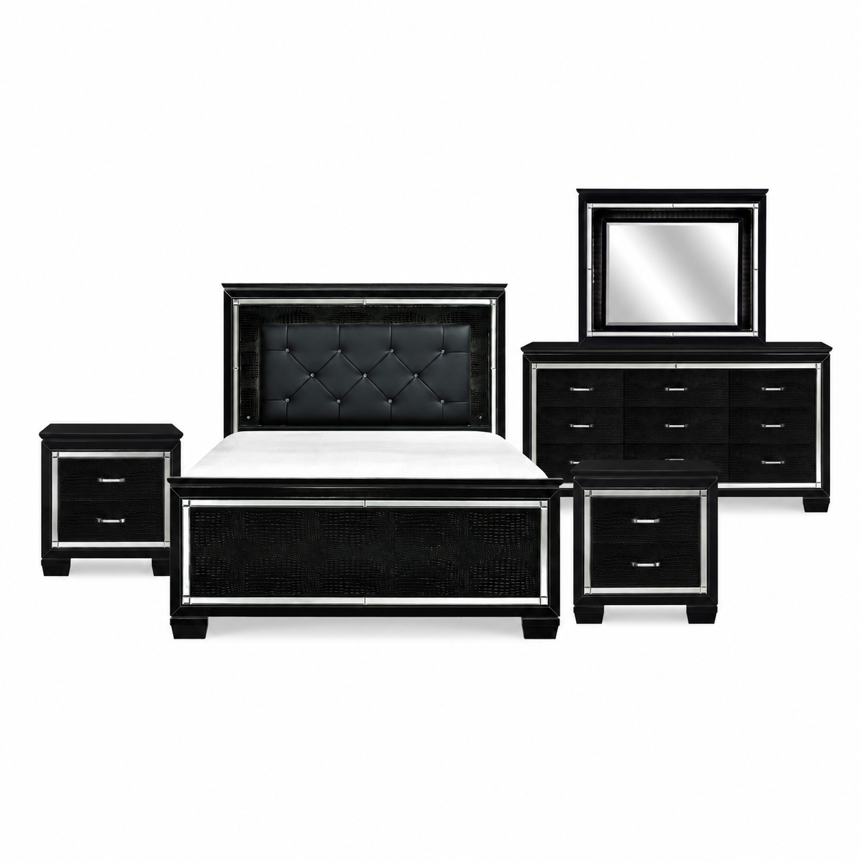 5 PC LED Glam Bedroom Set