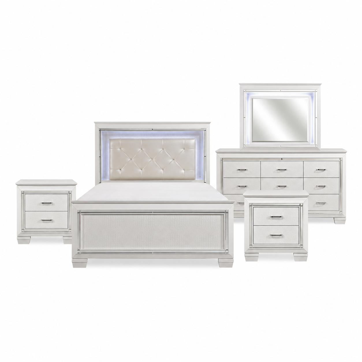 5 PC LED Glam Bedroom Set