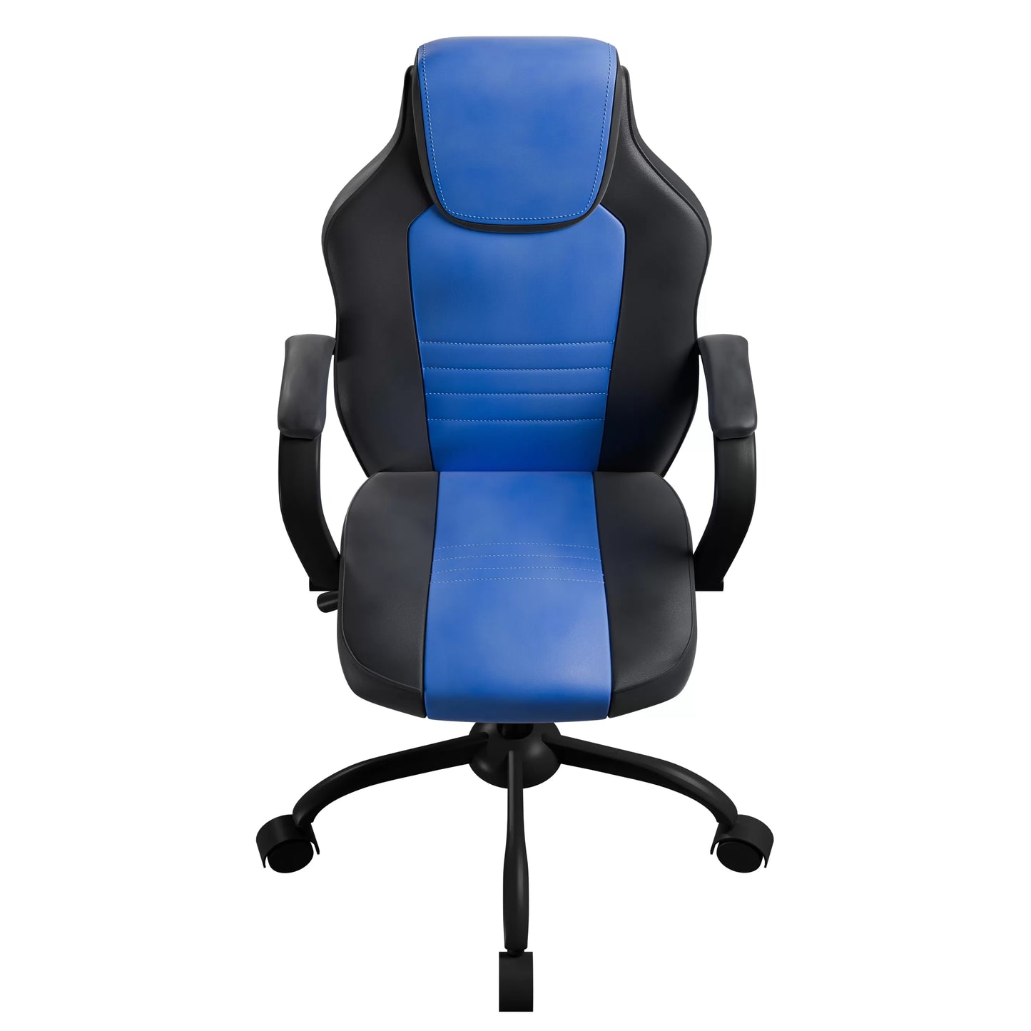 Blue and Black Faux Leather Adjustable Office Chair