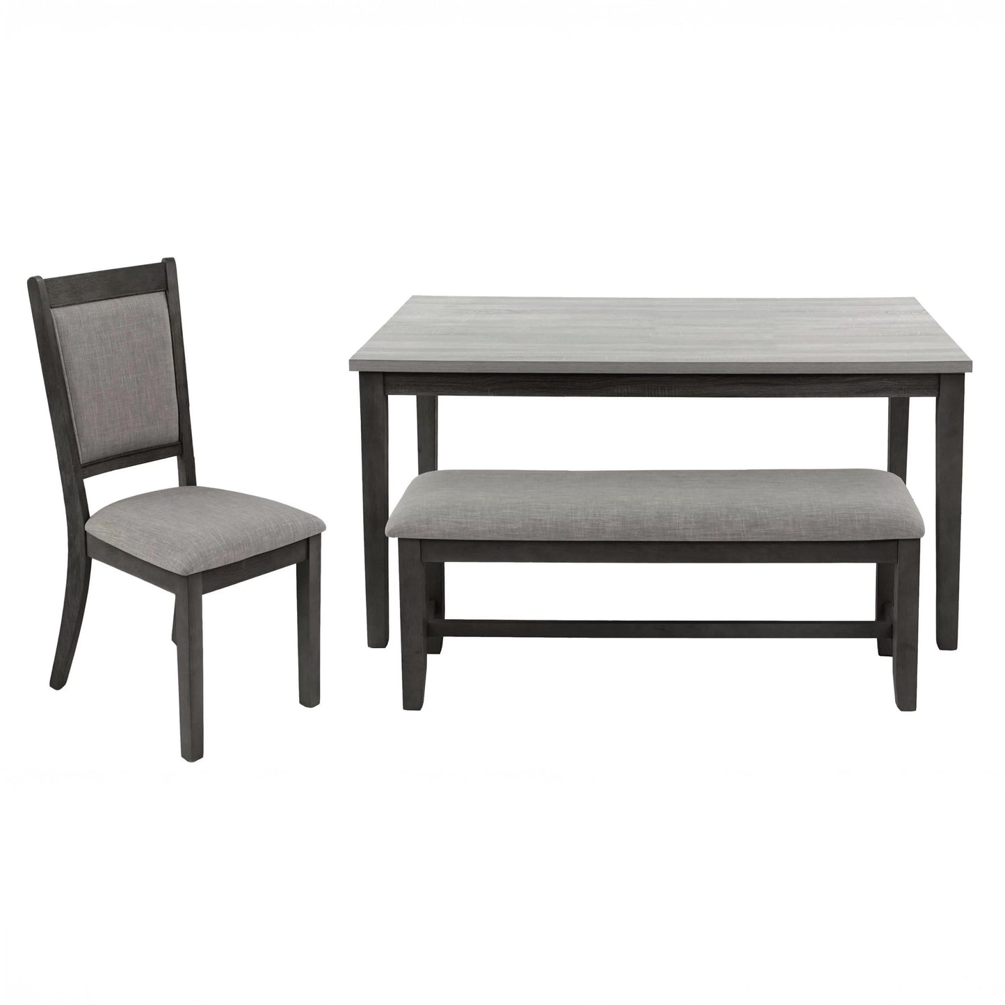 6 Piece Dining Set with Bench & Upholstered Chairs