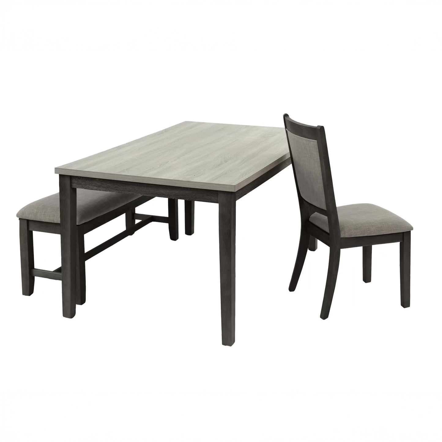 6 Piece Dining Set with Bench & Upholstered Chairs