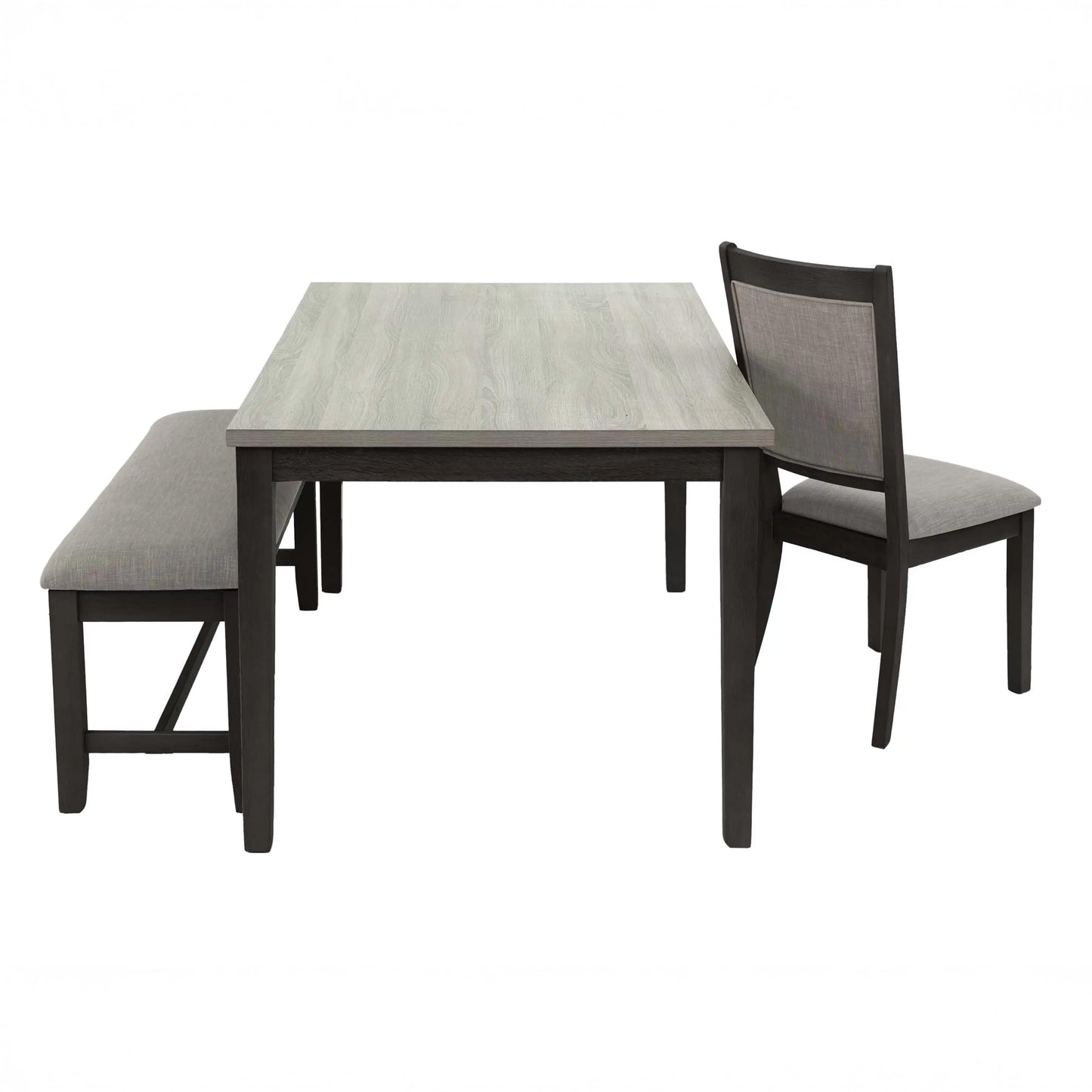 6 Piece Dining Set with Bench & Upholstered Chairs
