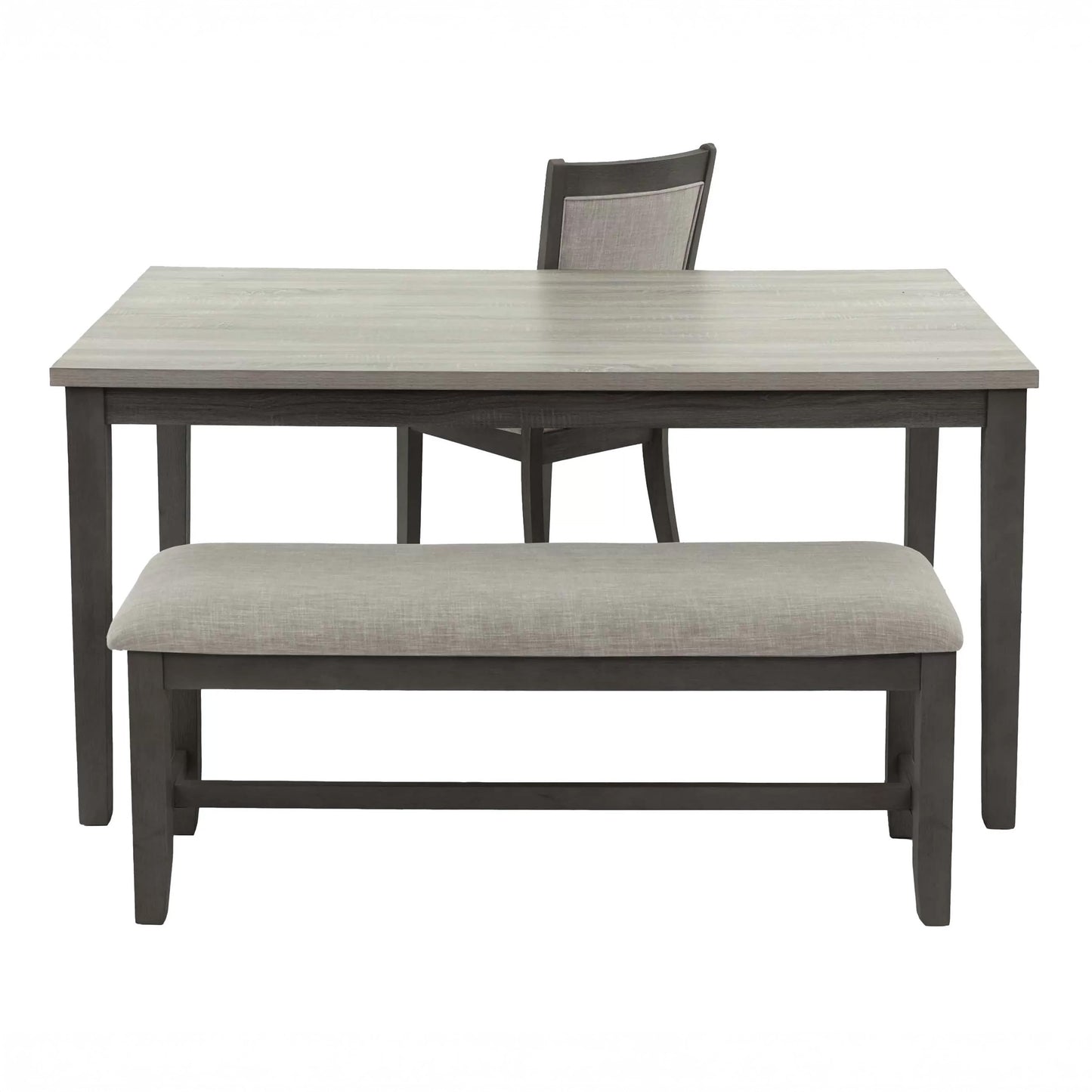 6 Piece Dining Set with Bench & Upholstered Chairs