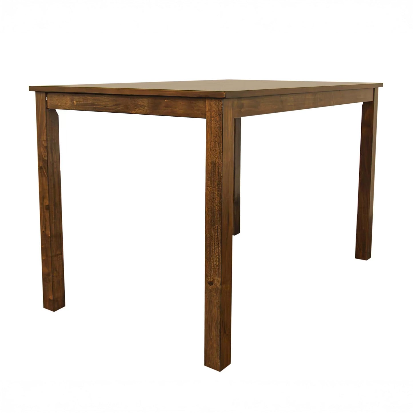 5 Piece Dining Set Dark Walnut & Beige Chairs