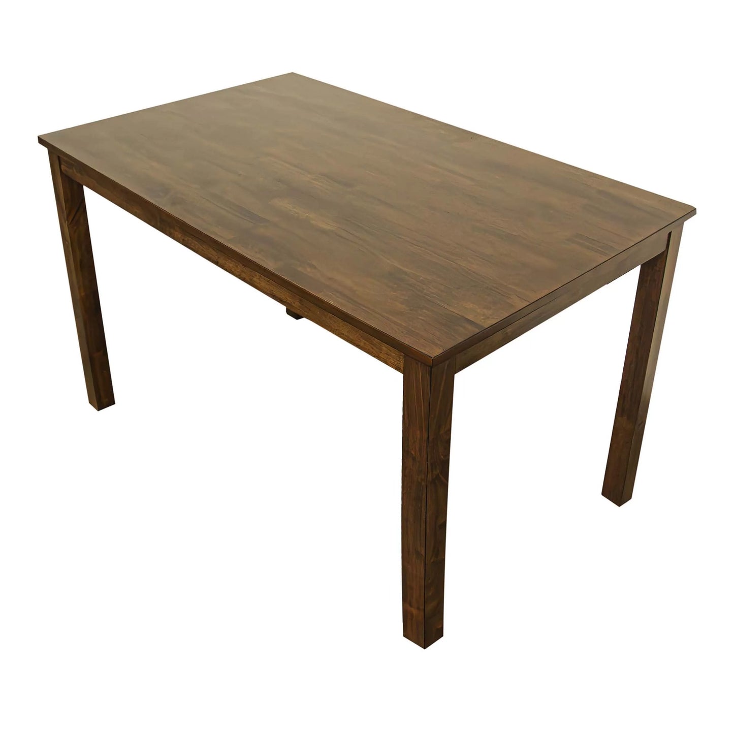 5 Piece Dining Set Dark Walnut & Beige Chairs