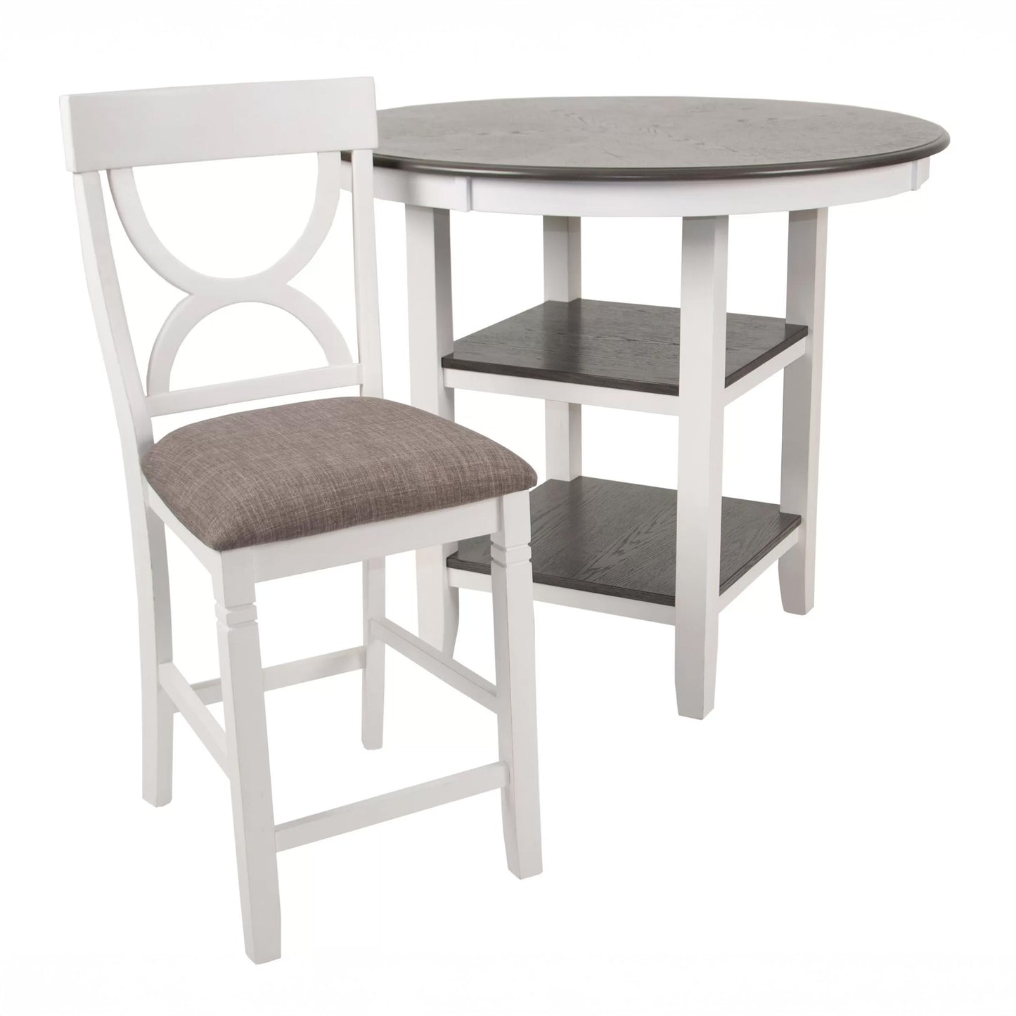 Counter Height Dining Set with Storage Shelves