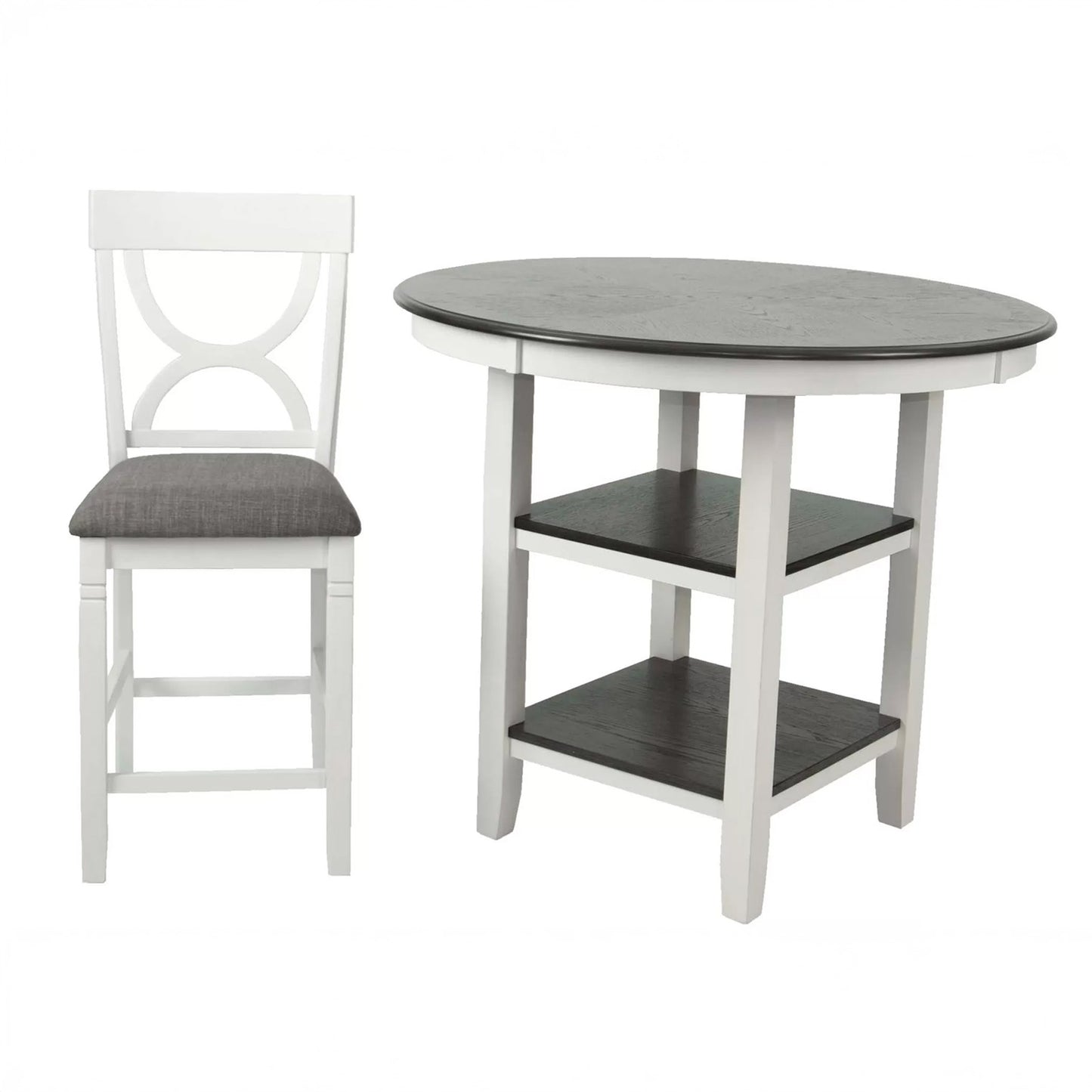 Counter Height Dining Set with Storage Shelves