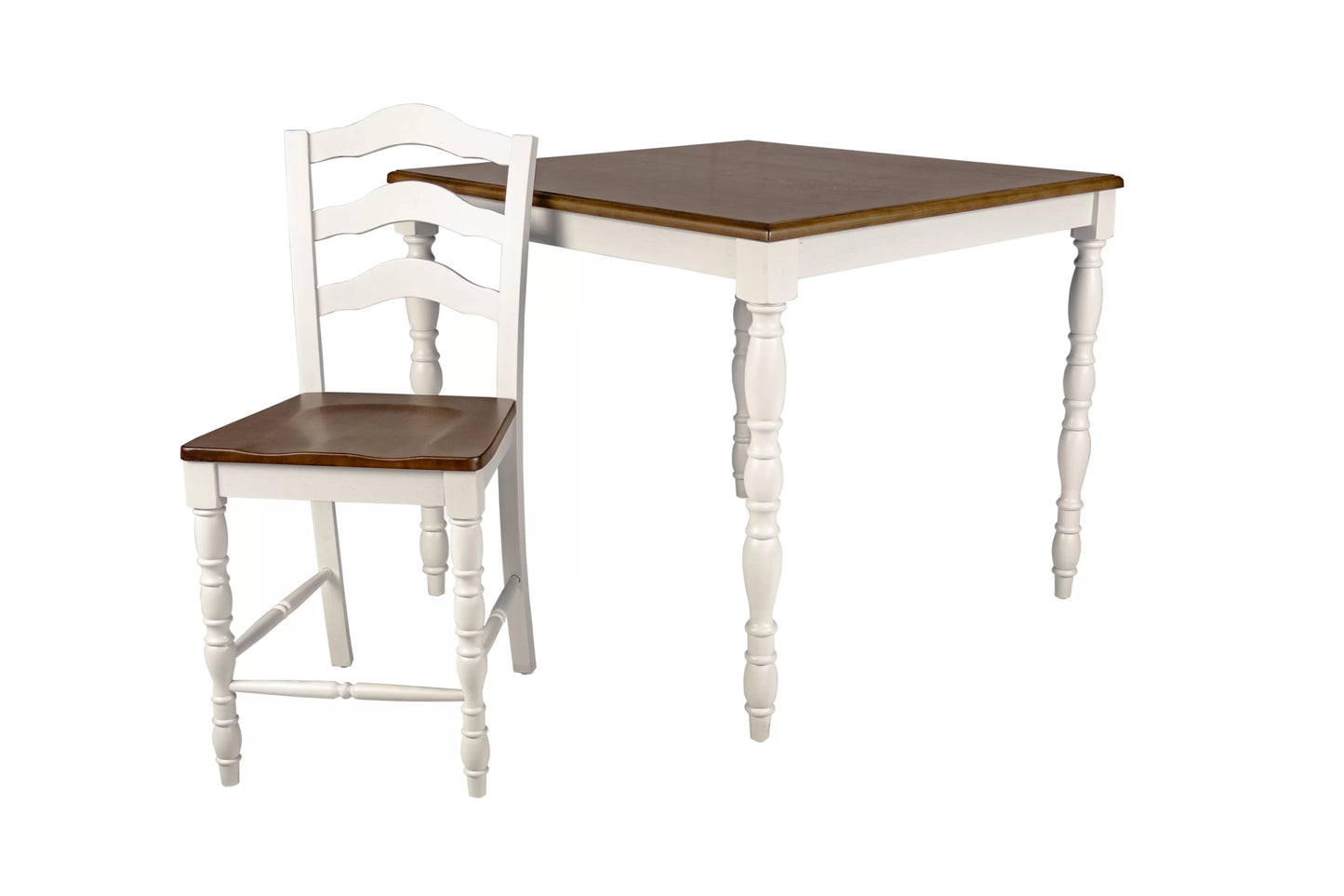 2 Tone Finish 5-Piece Counter Height Dining Set