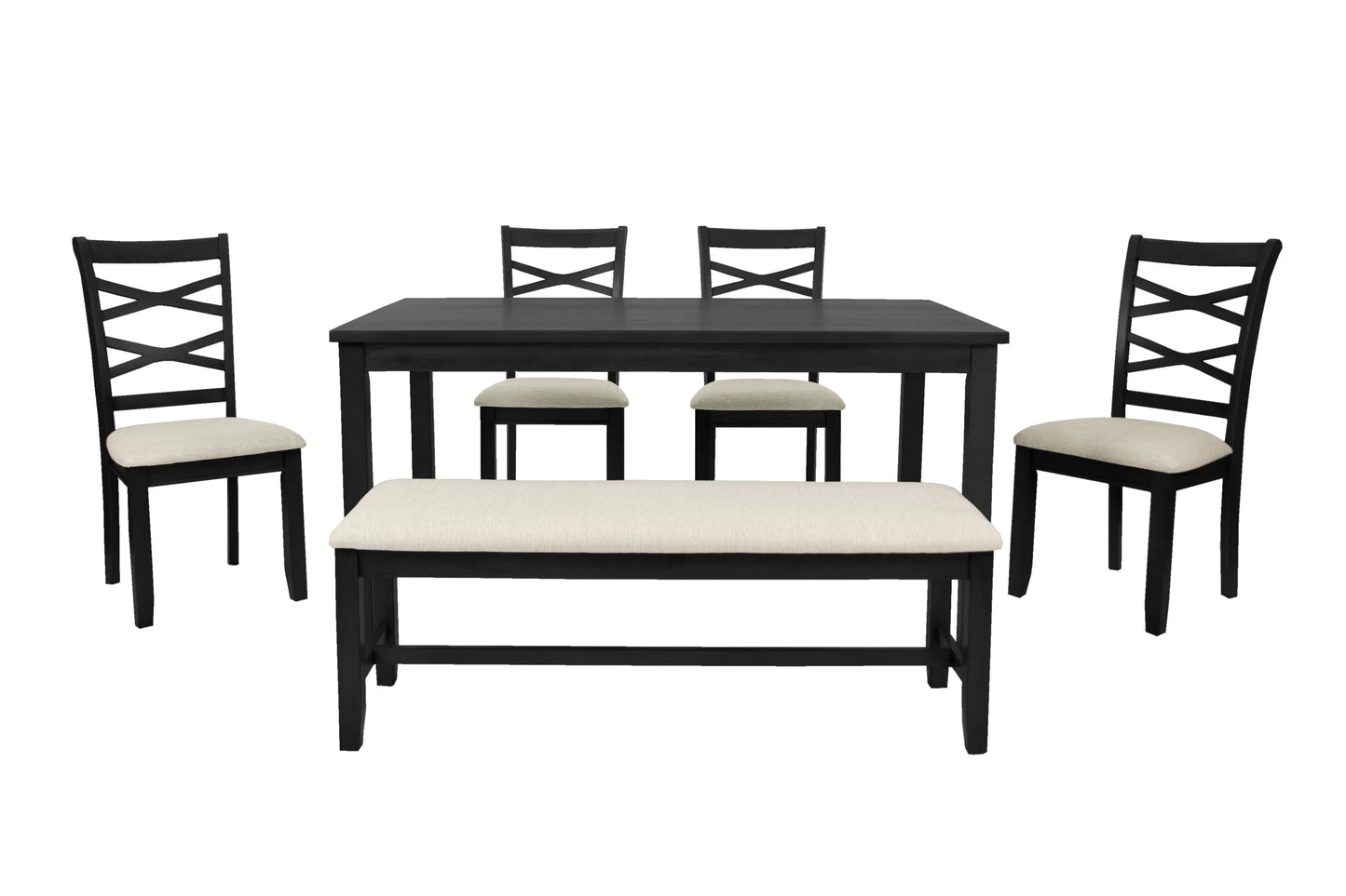 Charcoal Finish 6 PC Dining Set