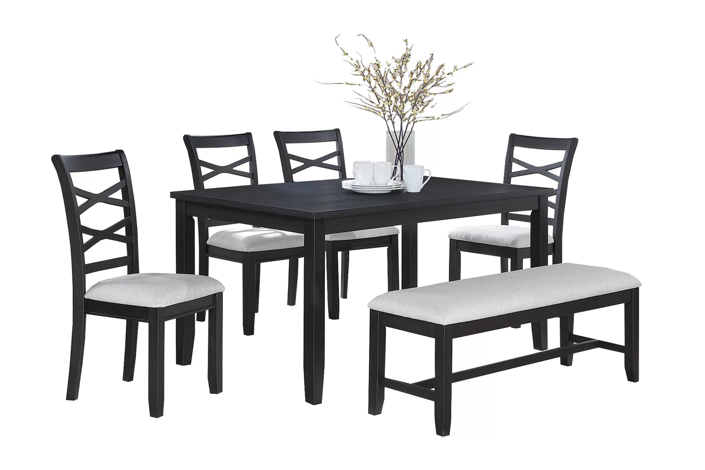 Charcoal Finish 6 PC Dining Set