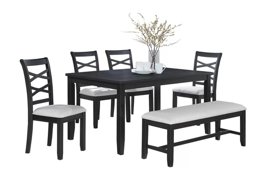Charcoal Finish 6 PC Dining Set