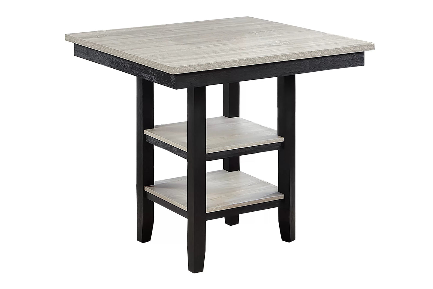 Square 5-Piece Counter Height Dining Set with Storage Shelf