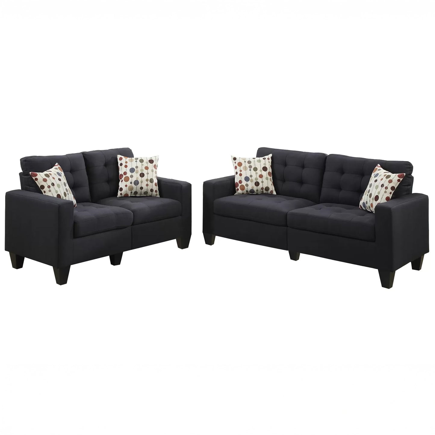 Black Sofa & Loveseat Set